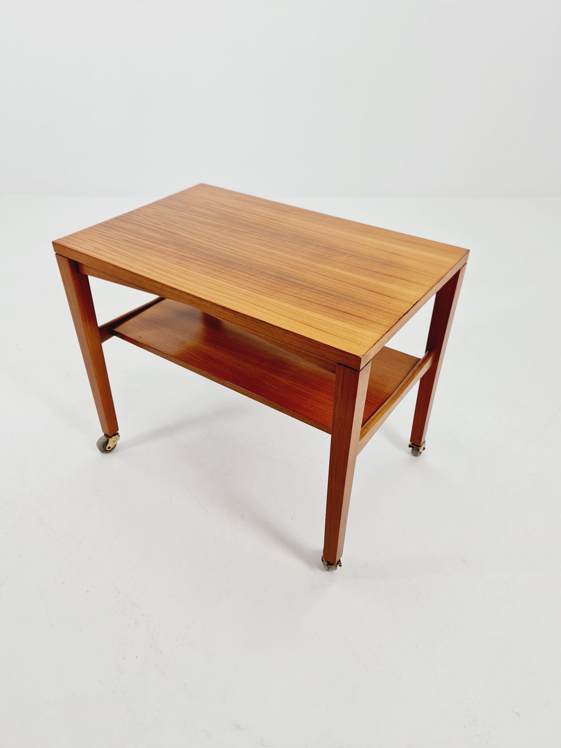 Vintage German mid century trolley bar cart in Walnut By Wilhelm Renz , 1960s