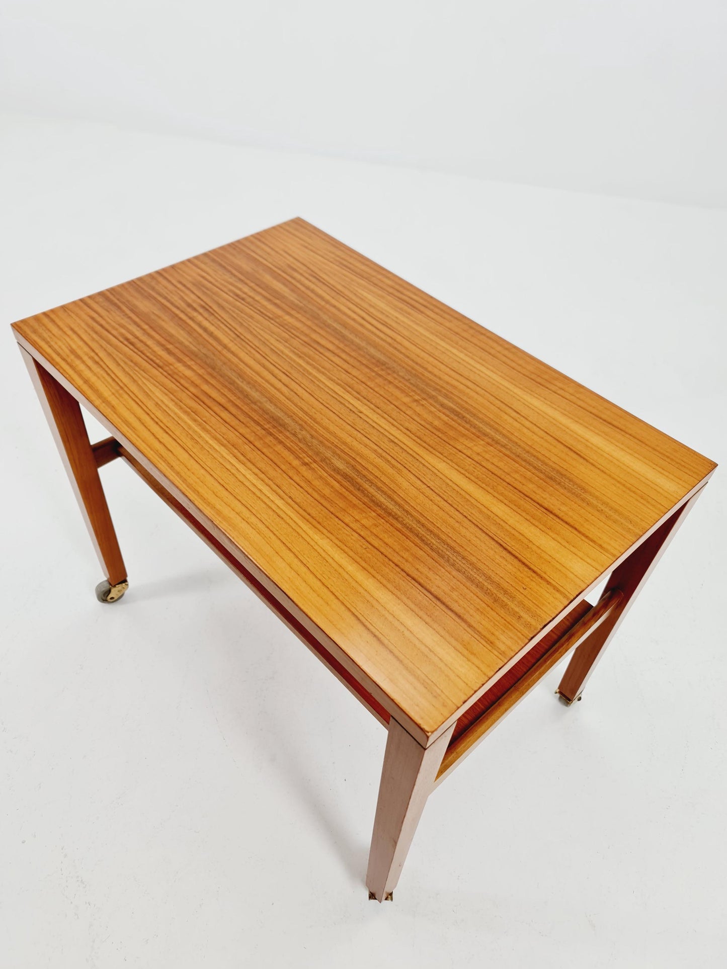 Vintage German mid century trolley bar cart in Walnut By Wilhelm Renz , 1960s