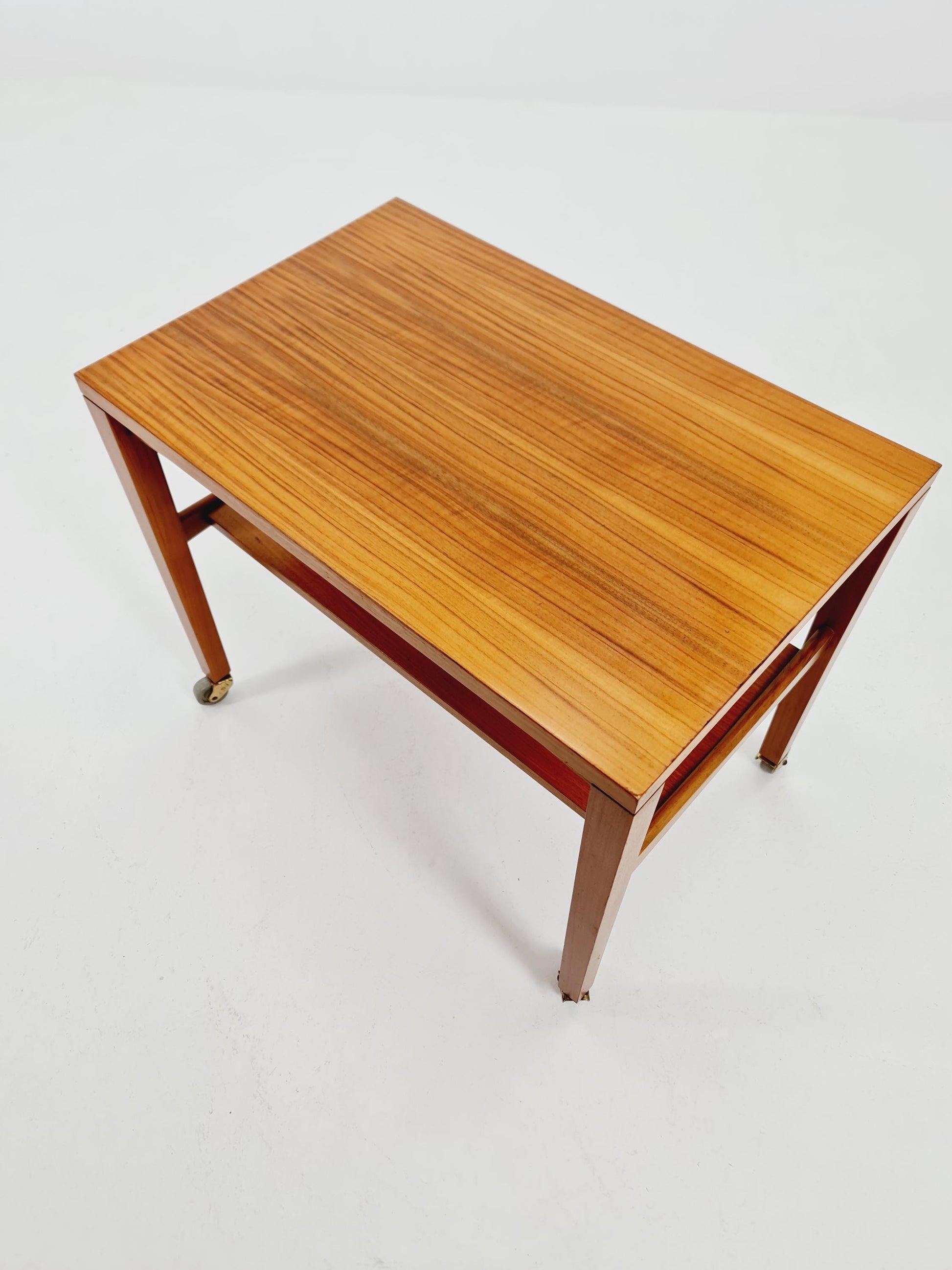 Vintage German mid century trolley bar cart in Walnut By Wilhelm Renz , 1960s