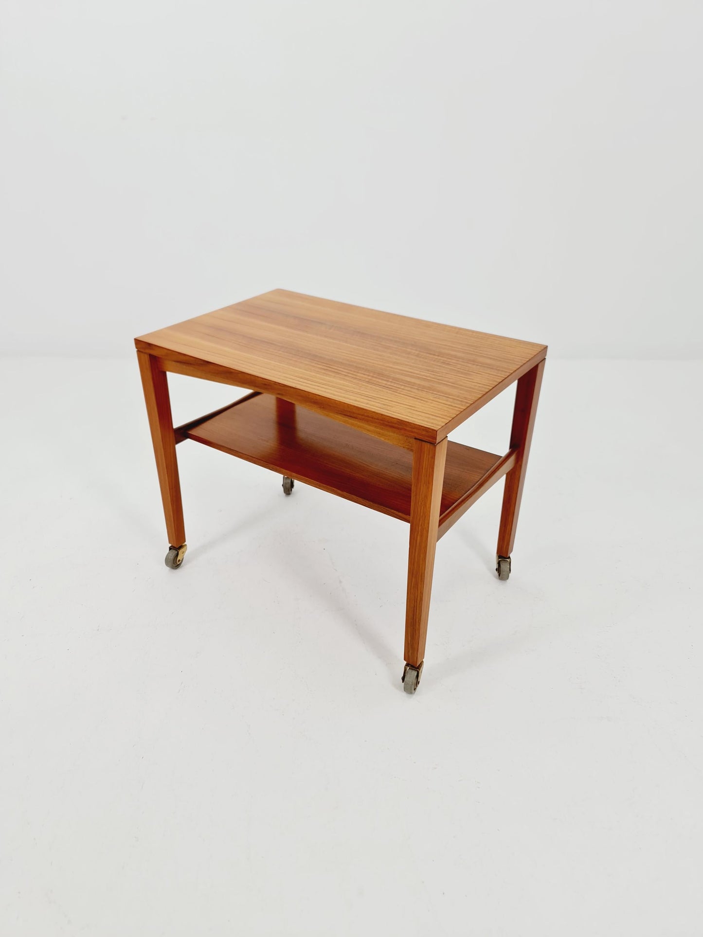 Vintage German mid century trolley bar cart in Walnut By Wilhelm Renz , 1960s