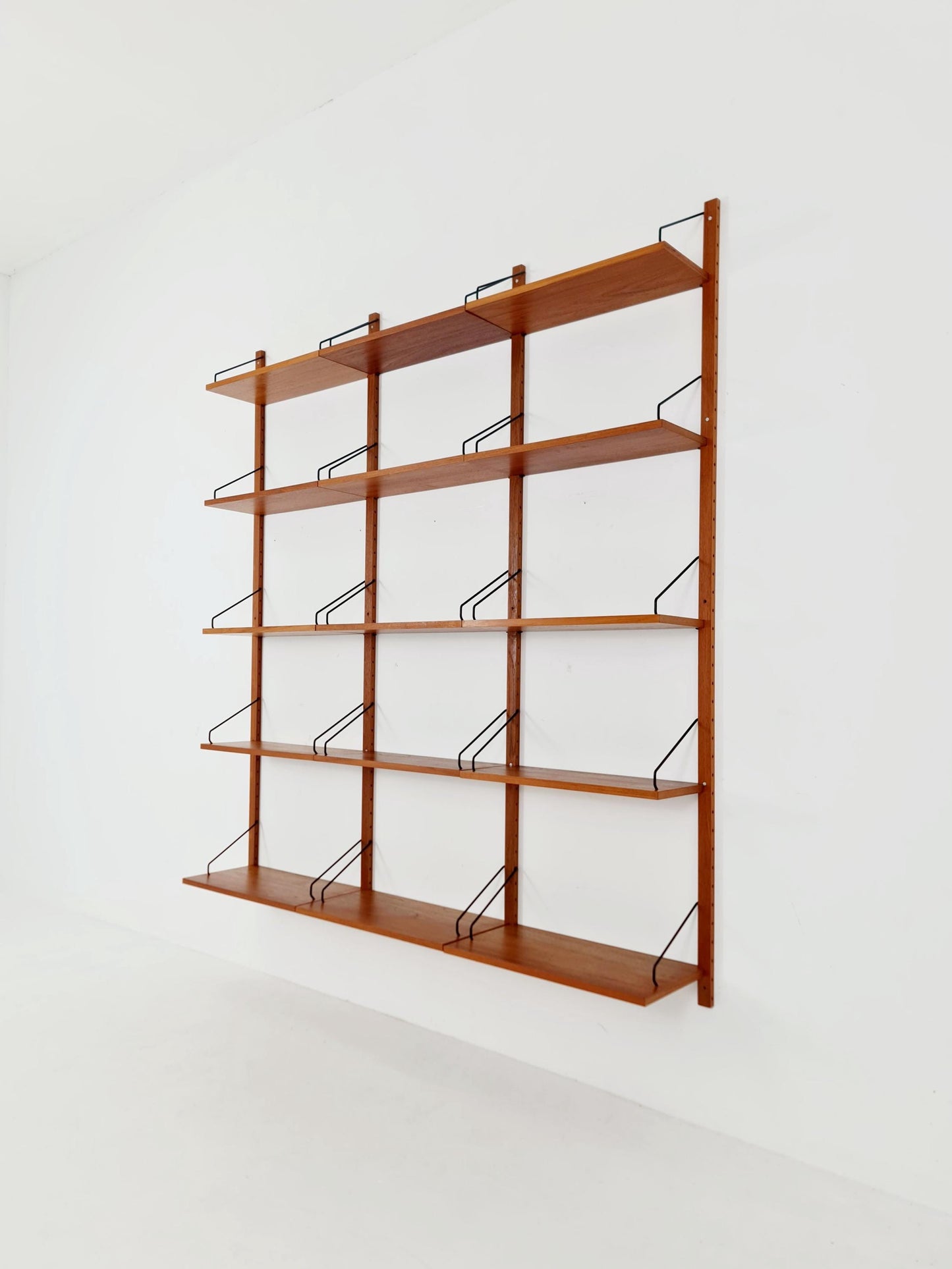 Midcentury Danish Teak Wall-Mounted Shelving Unit, by Royal for Poul Cadovius, 1960s