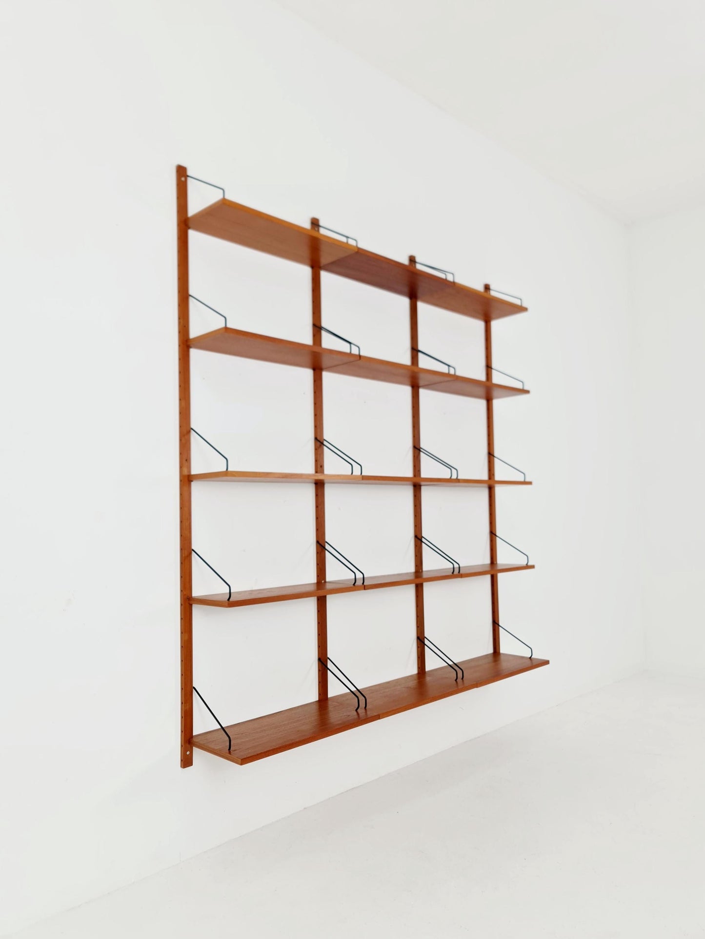 Midcentury Danish Teak Wall-Mounted Shelving Unit, by Royal for Poul Cadovius, 1960s
