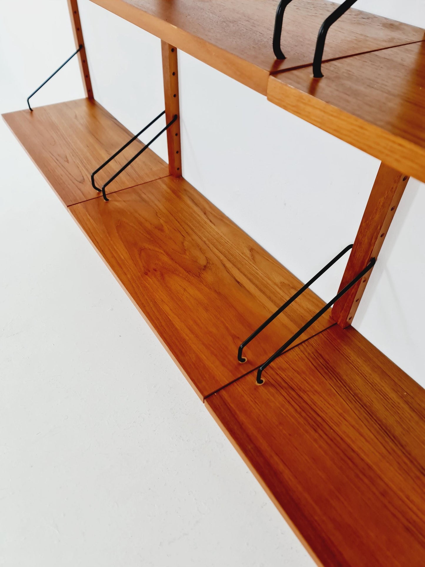 Midcentury Danish Teak Wall-Mounted Shelving Unit, by Royal for Poul Cadovius, 1960s