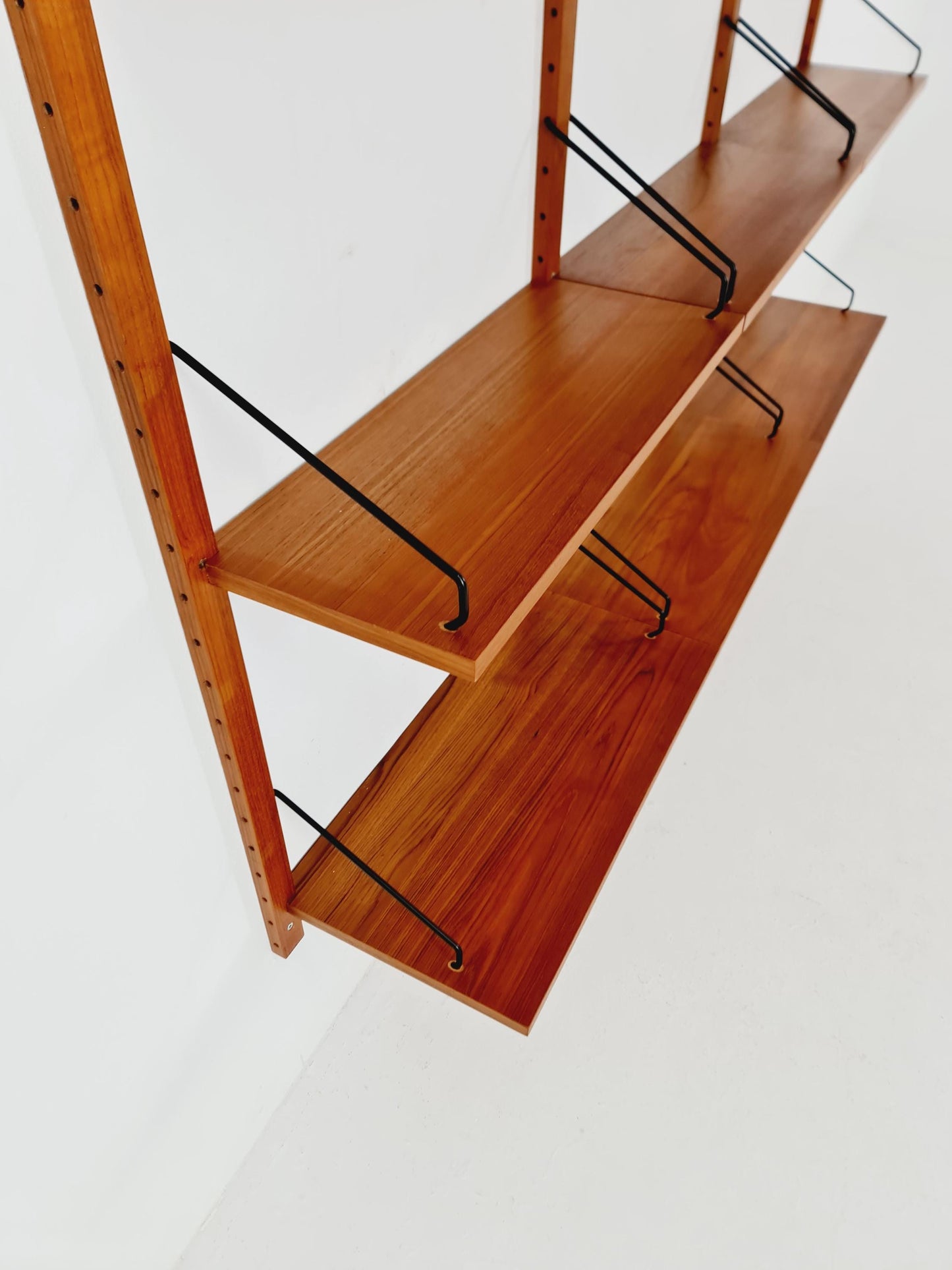 Midcentury Danish Teak Wall-Mounted Shelving Unit, by Royal for Poul Cadovius, 1960s