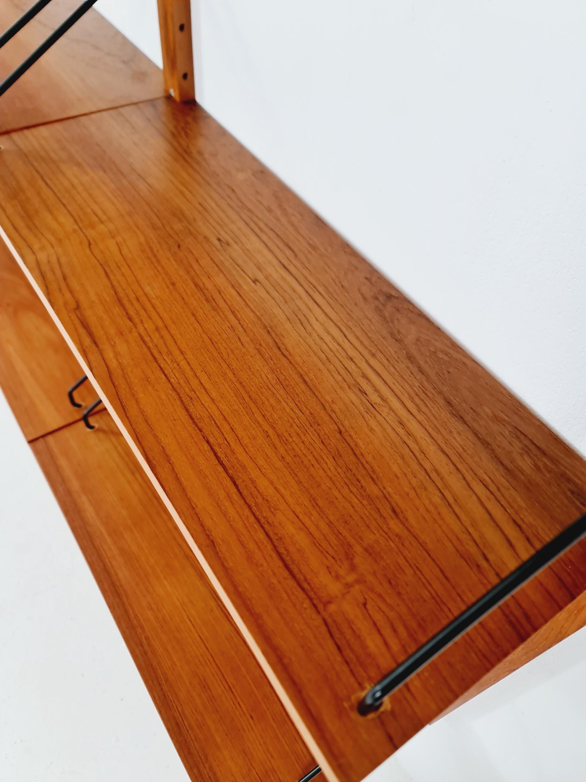 Midcentury Danish Teak Wall-Mounted Shelving Unit, by Royal for Poul Cadovius, 1960s