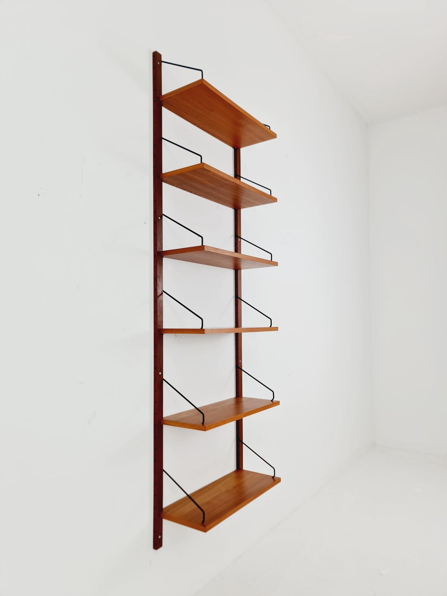 Midcentury Danish Teak Wall-Mounted Shelving Unit, by Royal for Poul Cadovius, 1960s