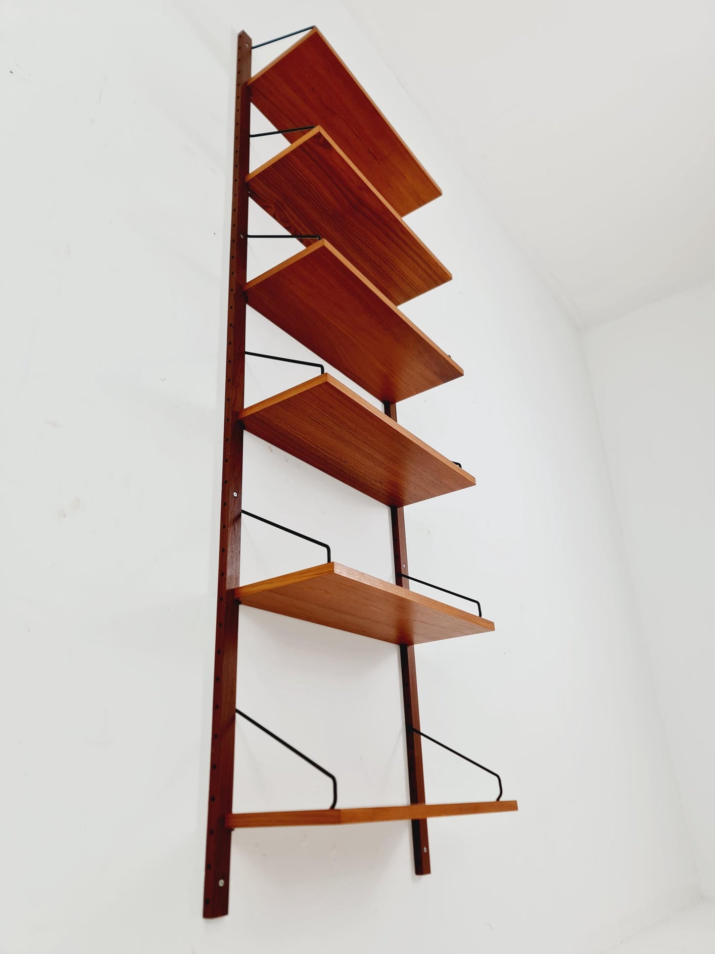 Midcentury Danish Teak Wall-Mounted Shelving Unit, by Royal for Poul Cadovius, 1960s
