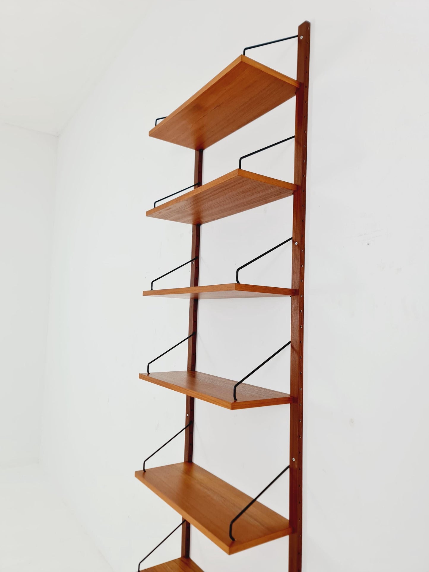 Midcentury Danish Teak Wall-Mounted Shelving Unit, by Royal for Poul Cadovius, 1960s