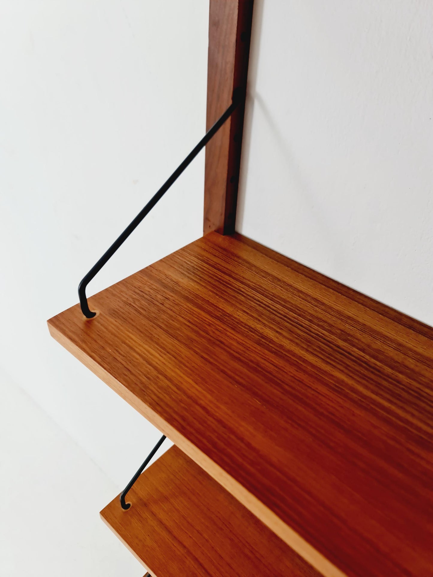 Midcentury Danish Teak Wall-Mounted Shelving Unit, by Royal for Poul Cadovius, 1960s