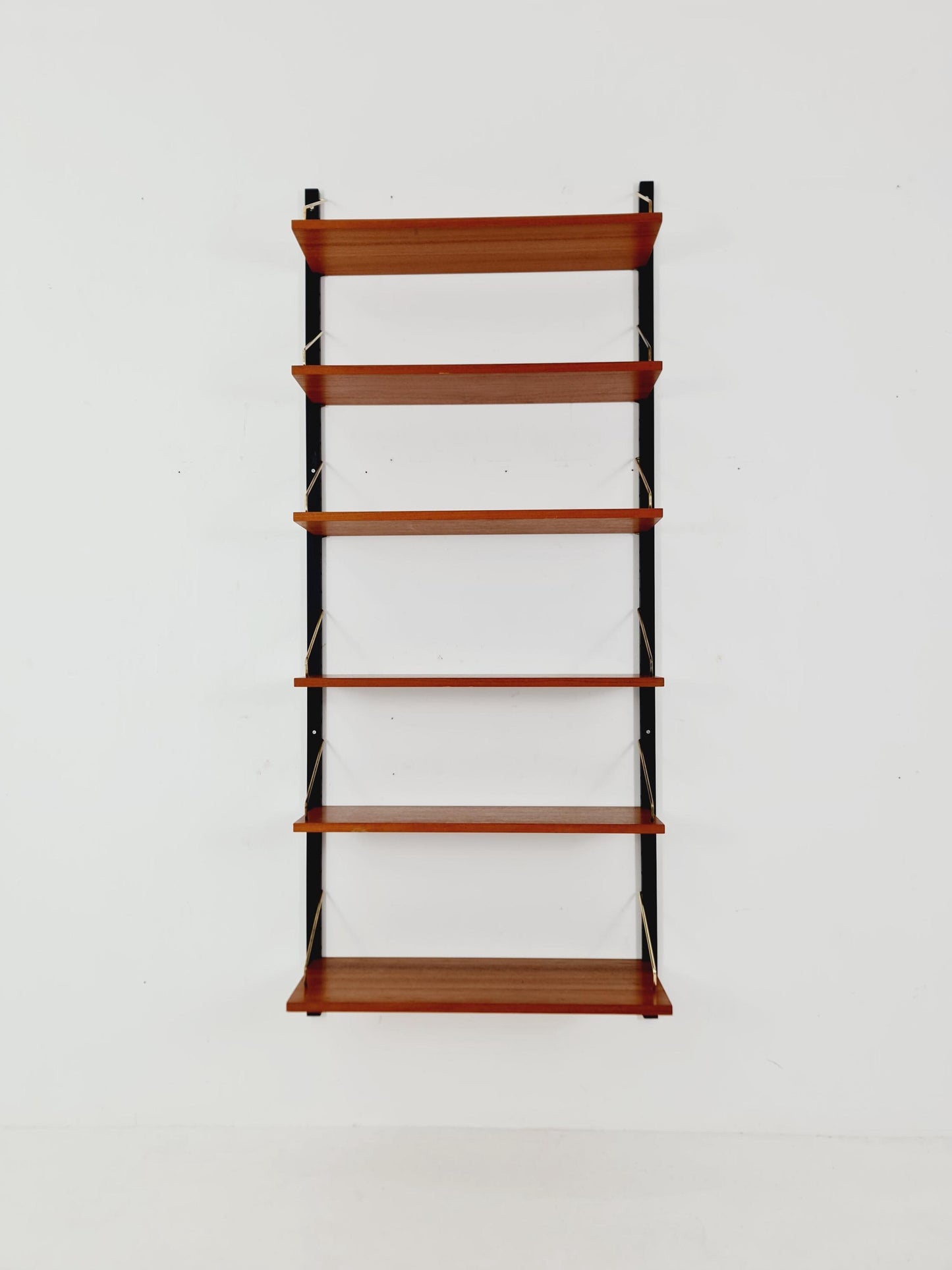 Midcentury Danish Teak Wall-Mounted Shelving Unit, by Royal for Poul Cadovius, 1960s