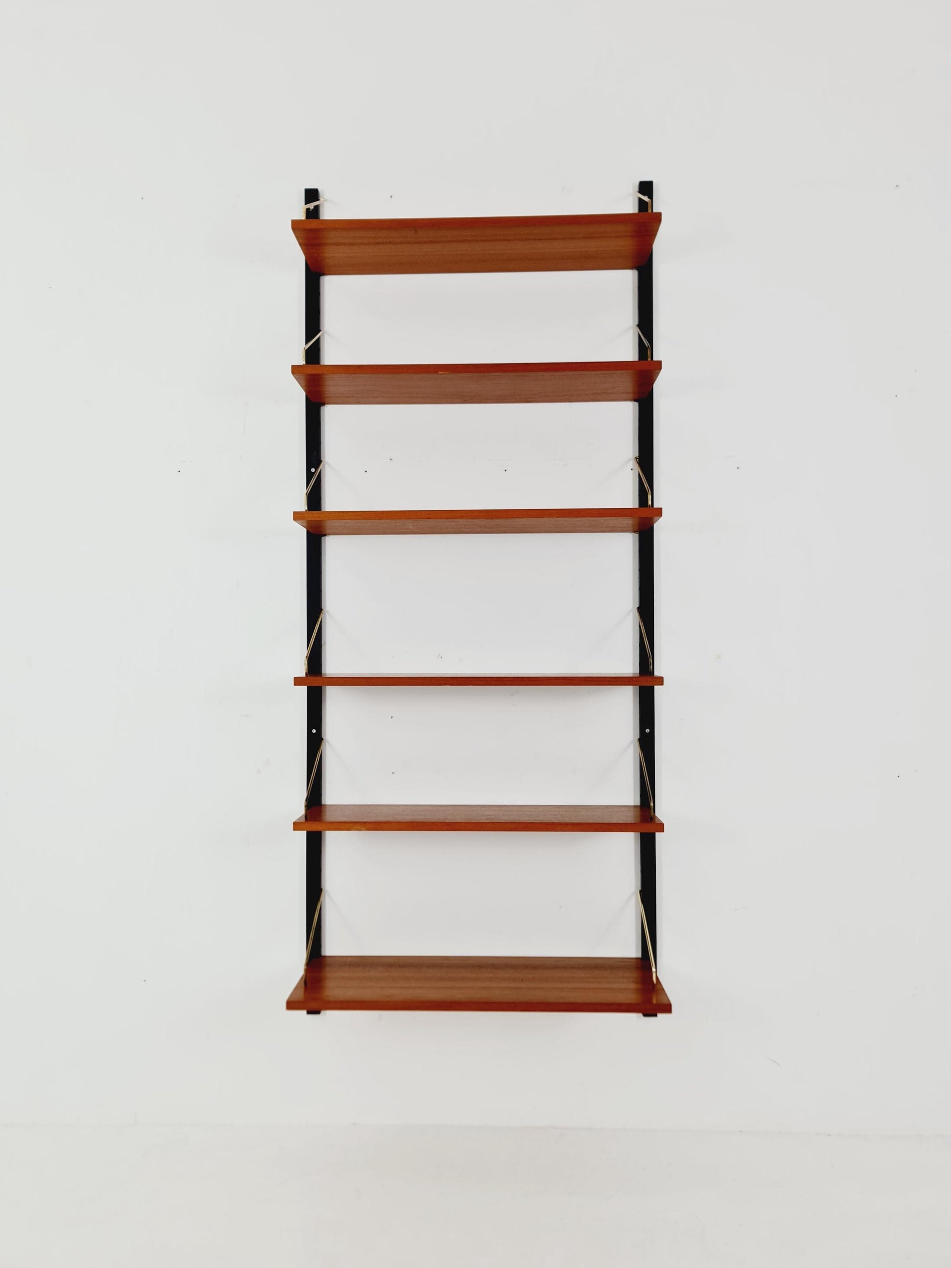 Midcentury Danish Teak Wall-Mounted Shelving Unit, by Royal for Poul Cadovius, 1960s