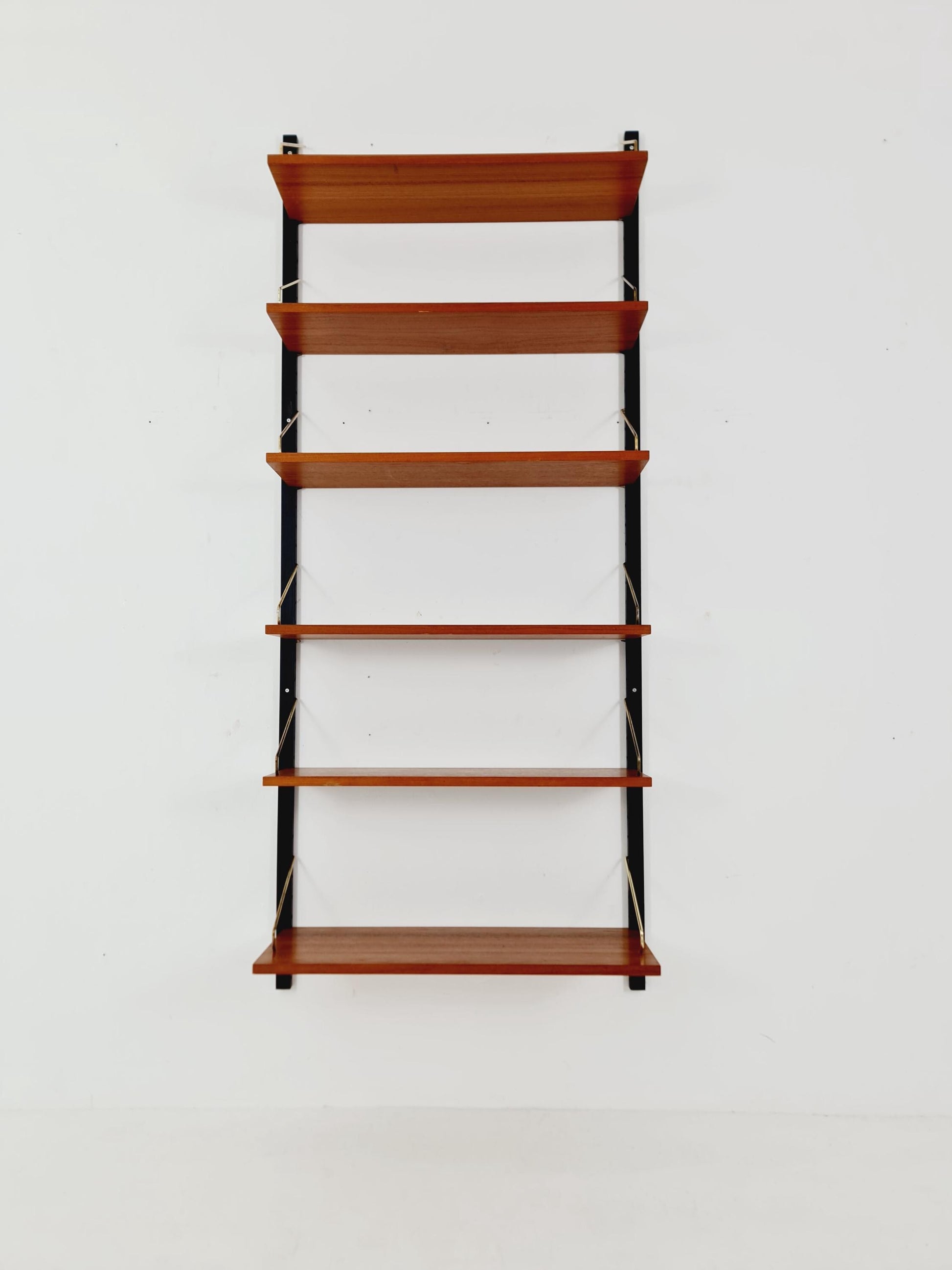 Midcentury Danish Teak Wall-Mounted Shelving Unit, by Royal for Poul Cadovius, 1960s