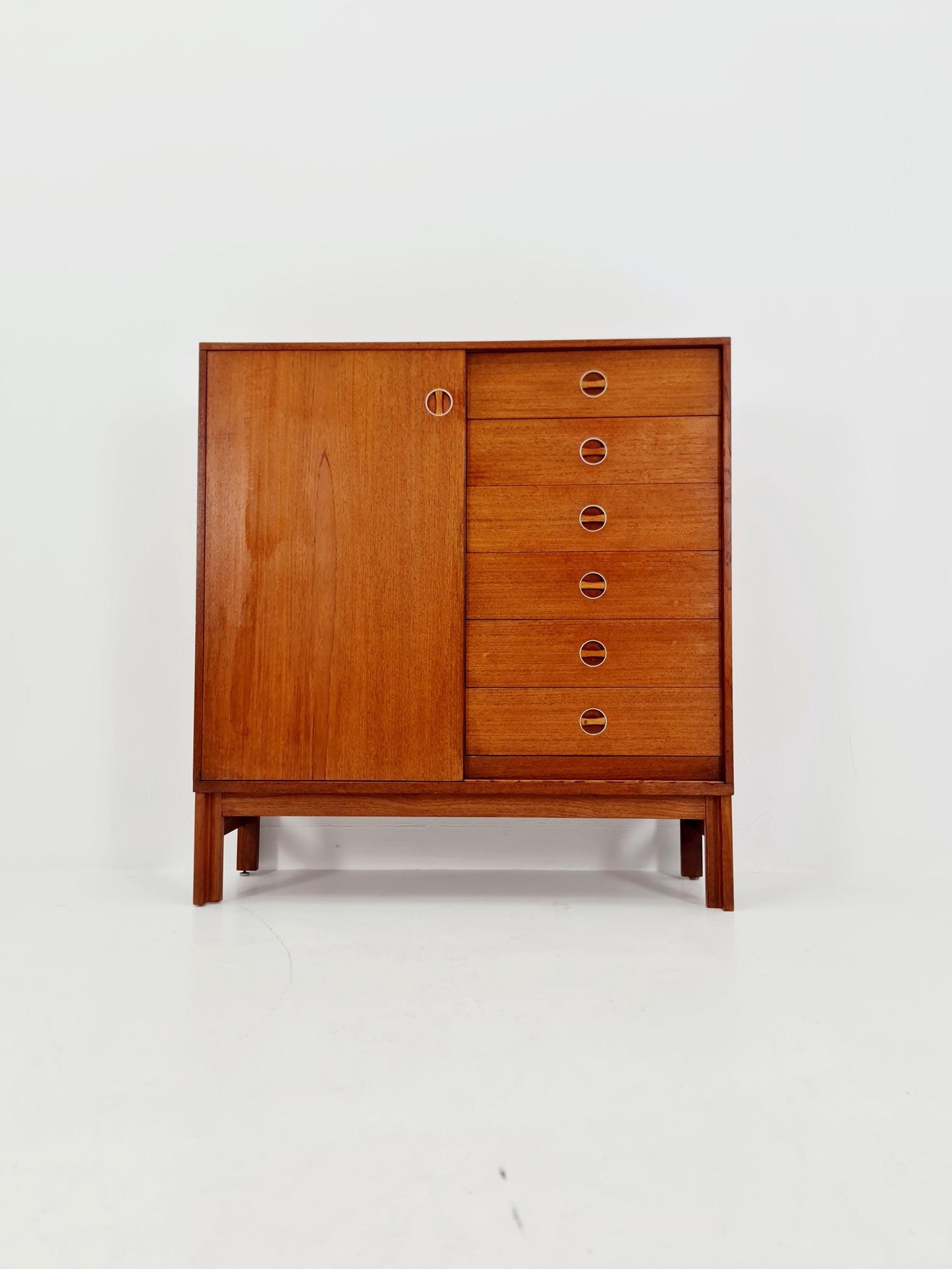 Vintage teak danish Highboard /chest of drawers By Bräntorps Fiesta library , 1960s