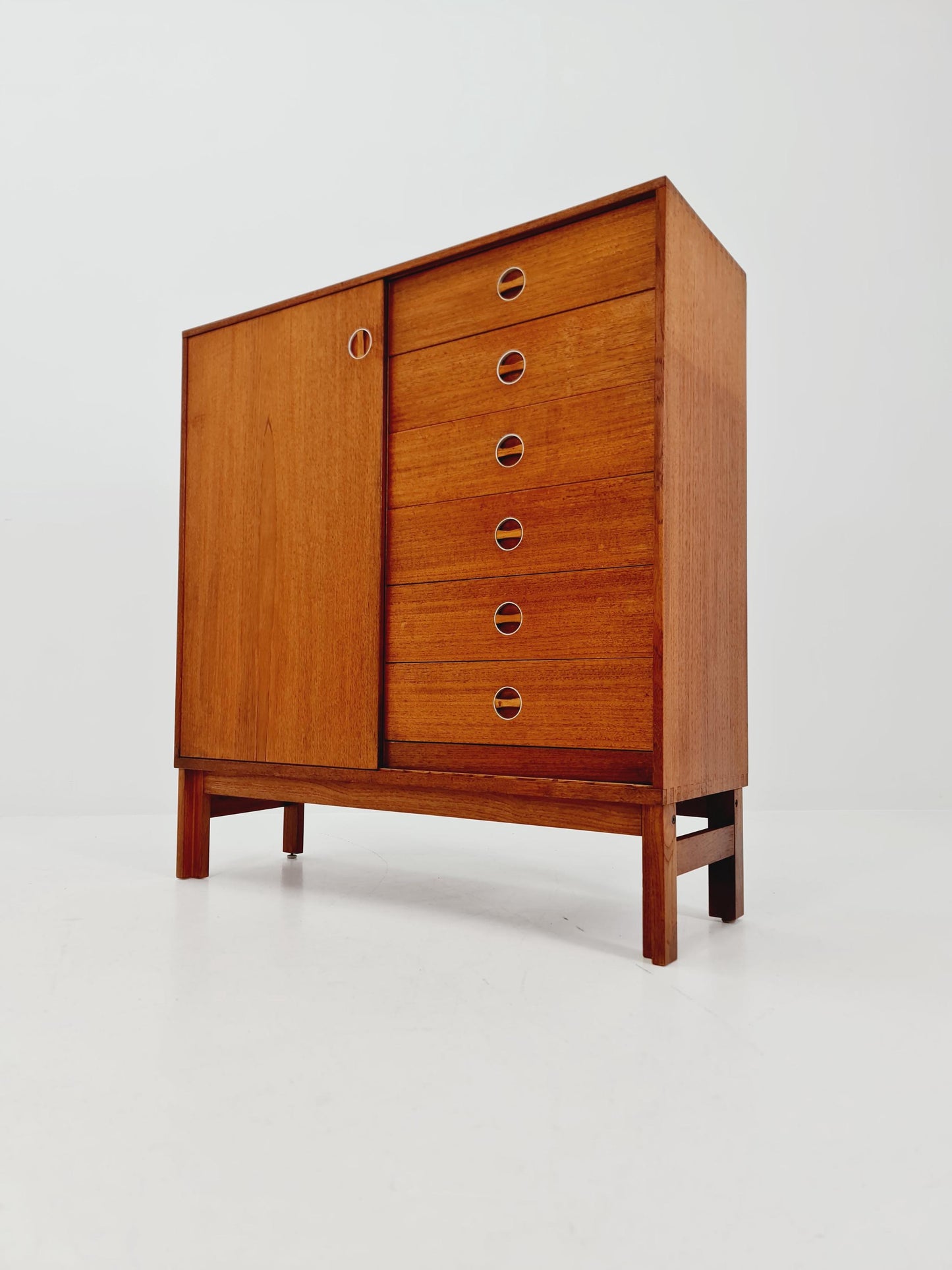 Vintage teak danish Highboard /chest of drawers By Bräntorps Fiesta library , 1960s