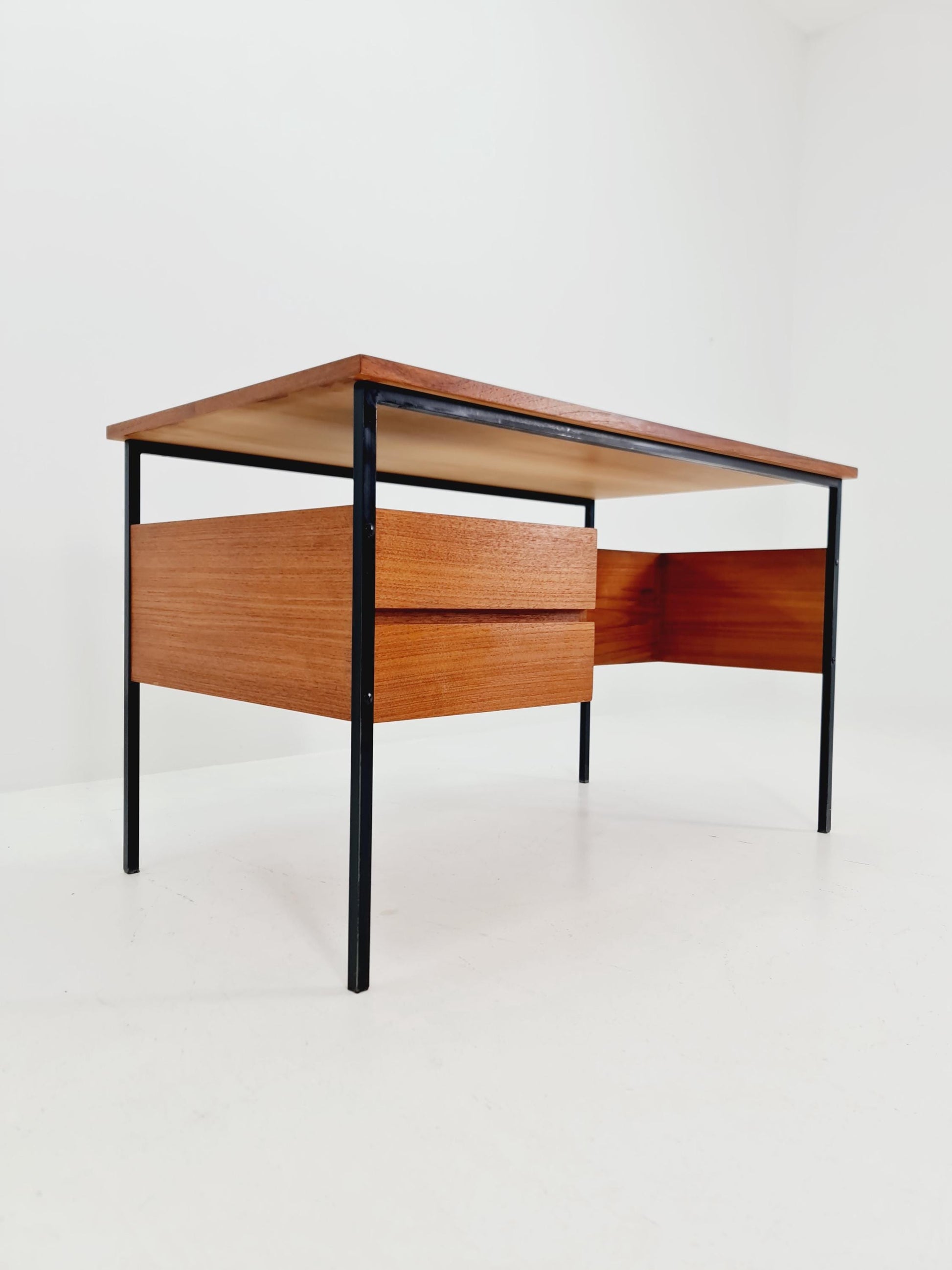Mid century vintage desk French desk by Pierre Guariche , 1950s