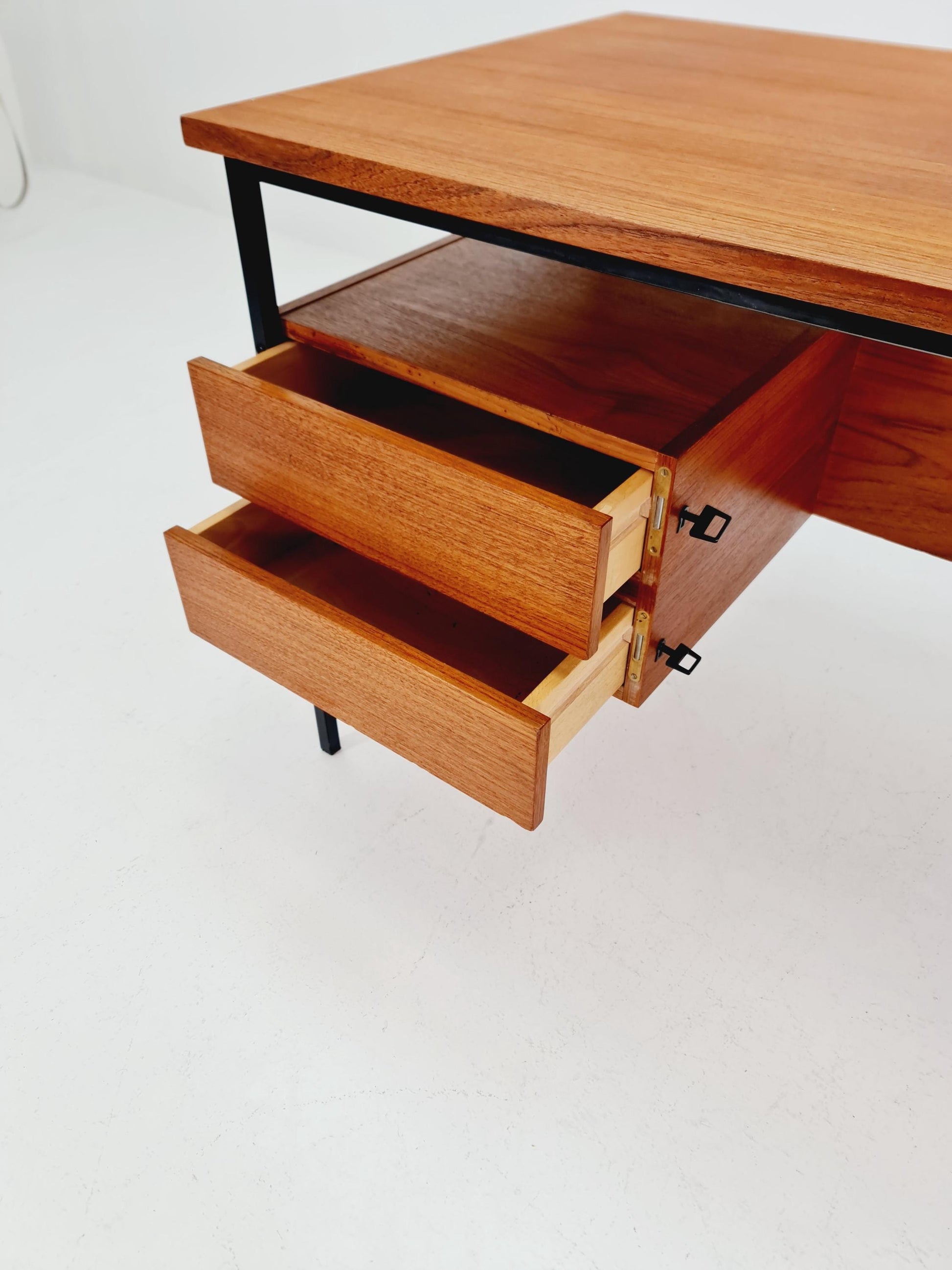Mid century vintage desk French desk by Pierre Guariche , 1950s