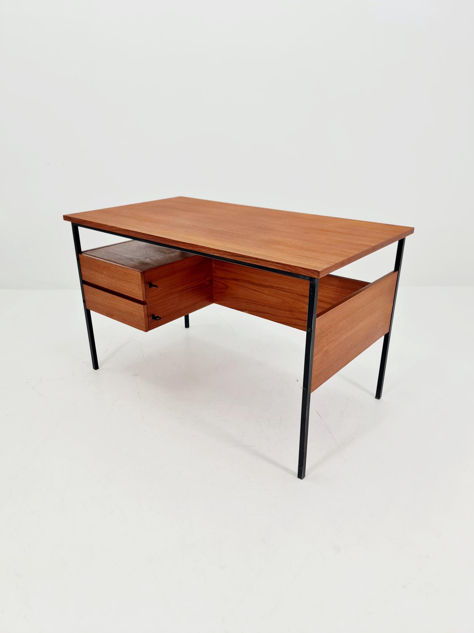 Mid century vintage desk French desk by Pierre Guariche , 1950s