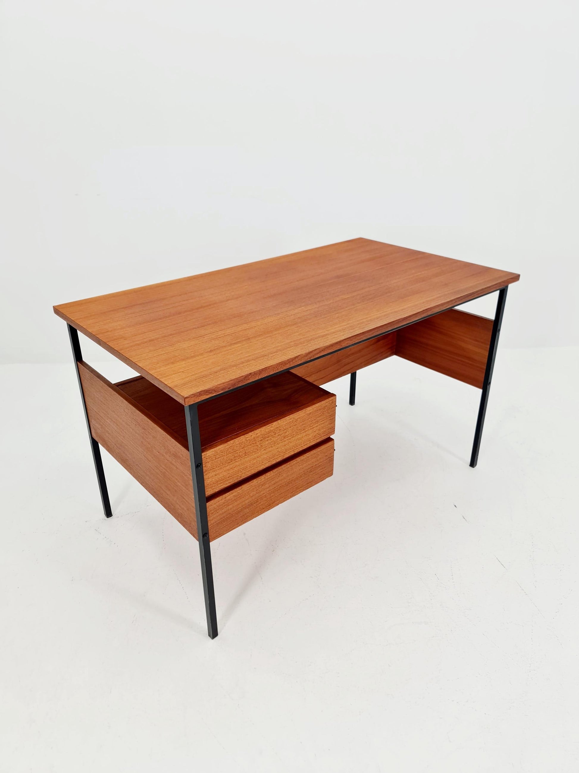 Mid century vintage desk French desk by Pierre Guariche , 1950s