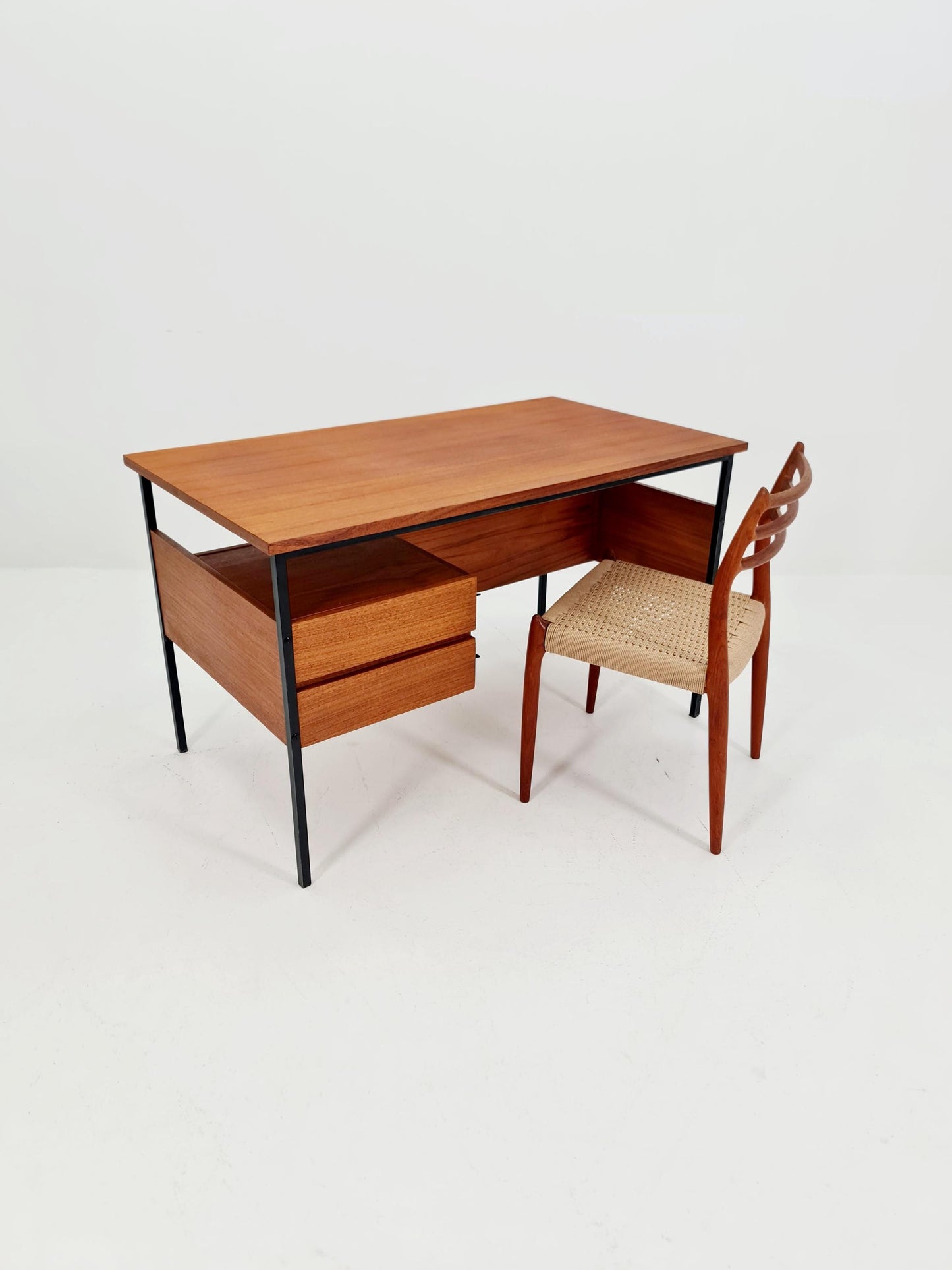 Mid century vintage desk French desk by Pierre Guariche , 1950s