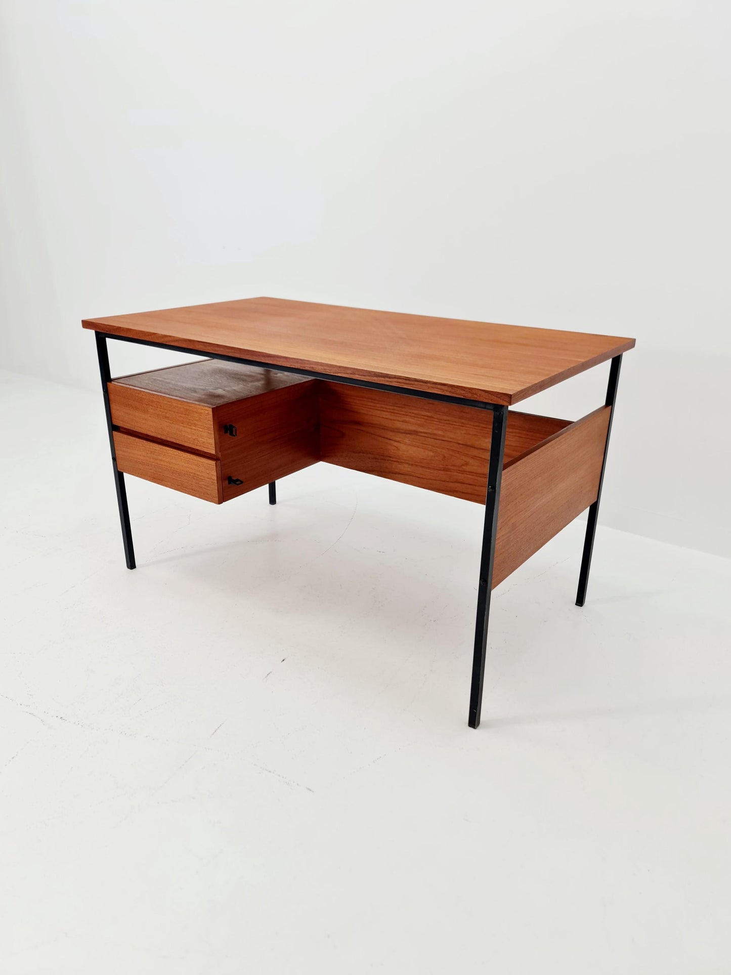 Mid century vintage desk French desk by Pierre Guariche , 1950s