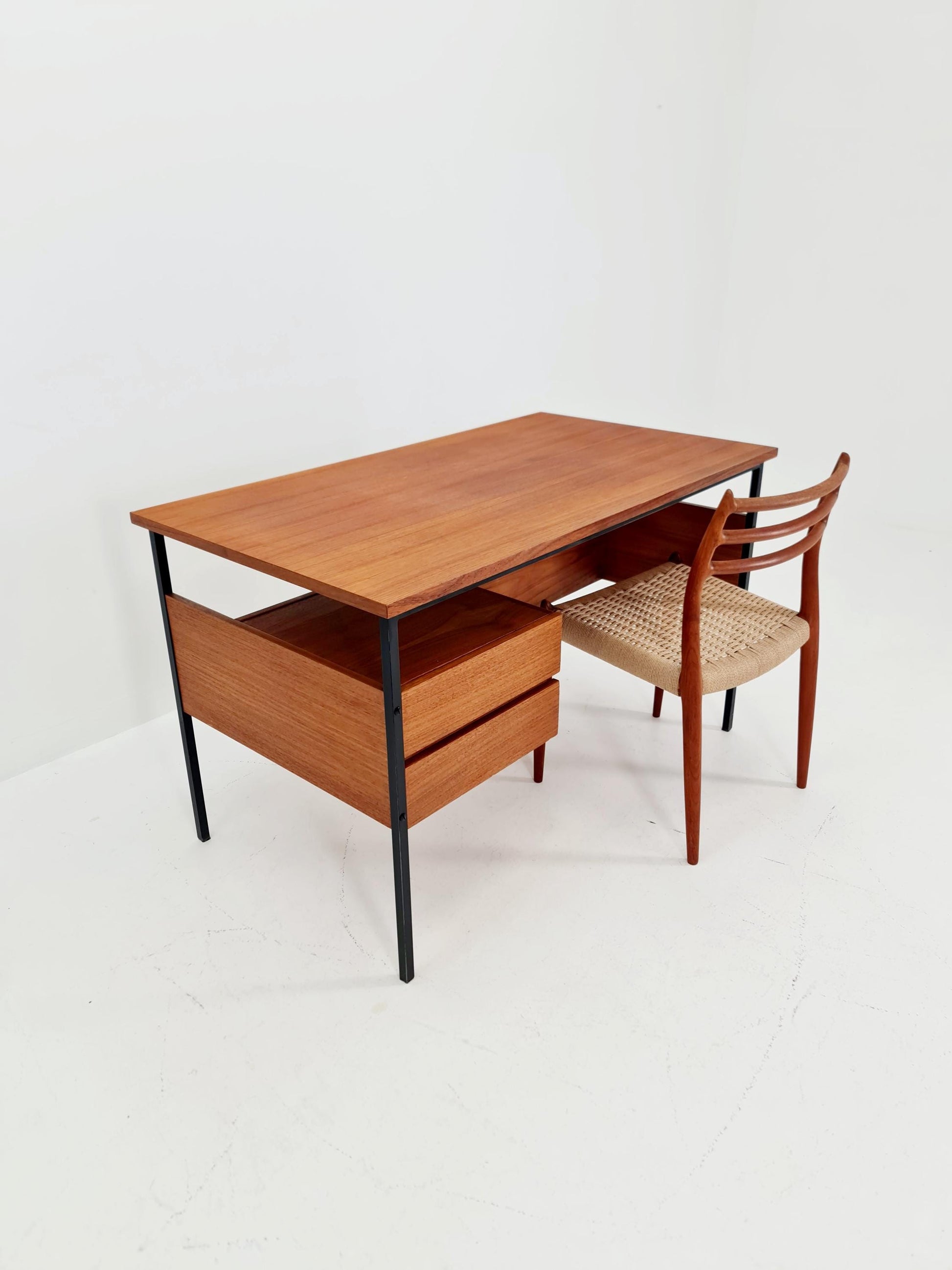 Mid century vintage desk French desk by Pierre Guariche , 1950s