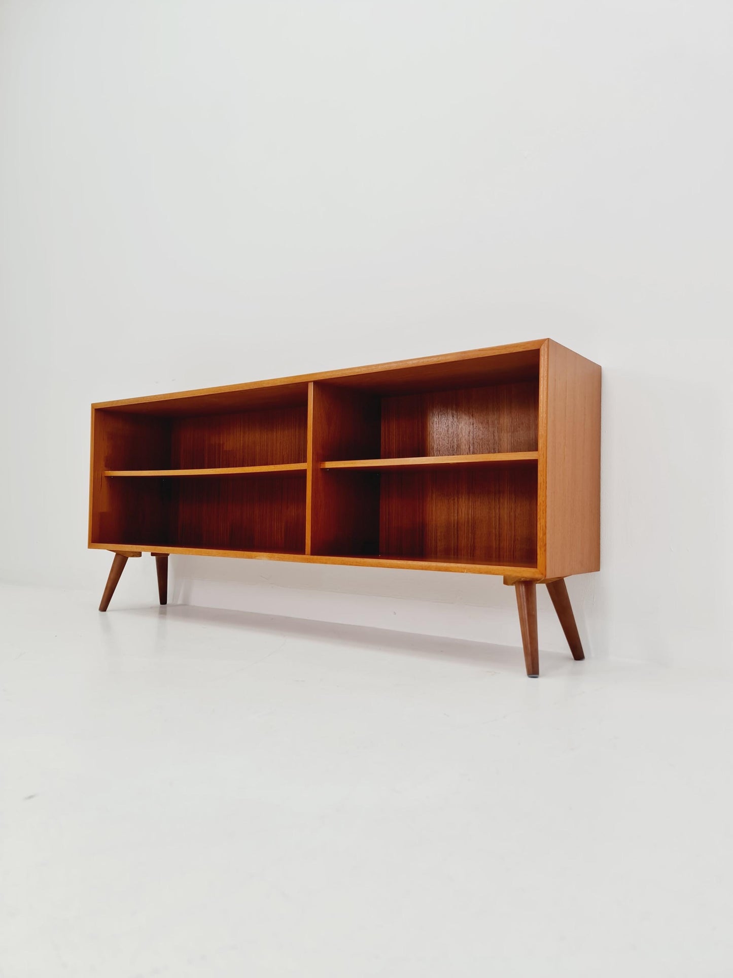 Midcentury vintage teak danish cabinet book case, 1960s