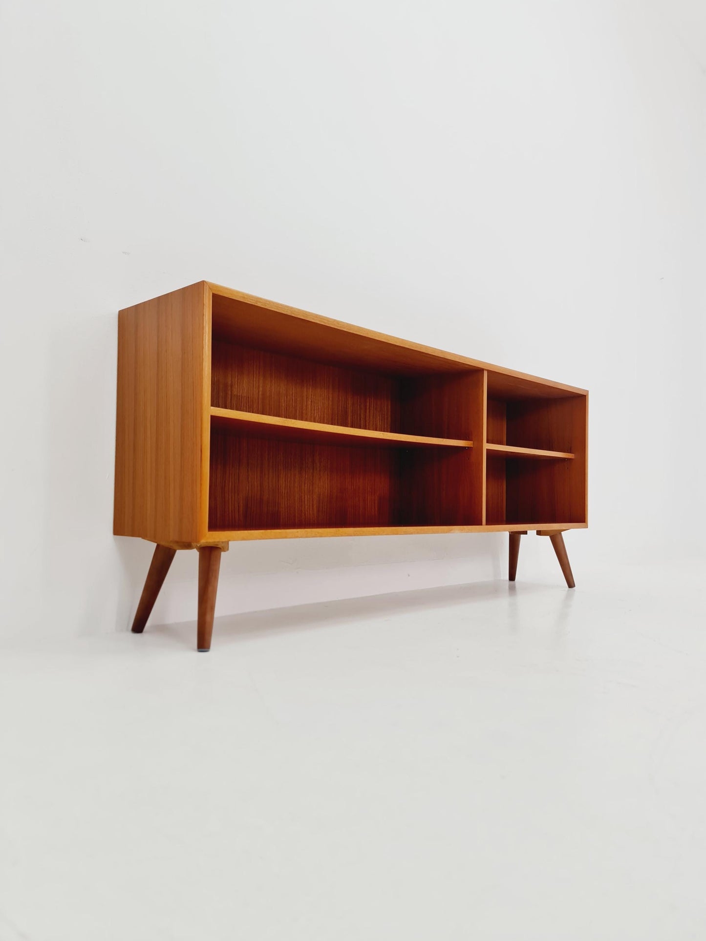 Midcentury vintage teak danish cabinet book case, 1960s