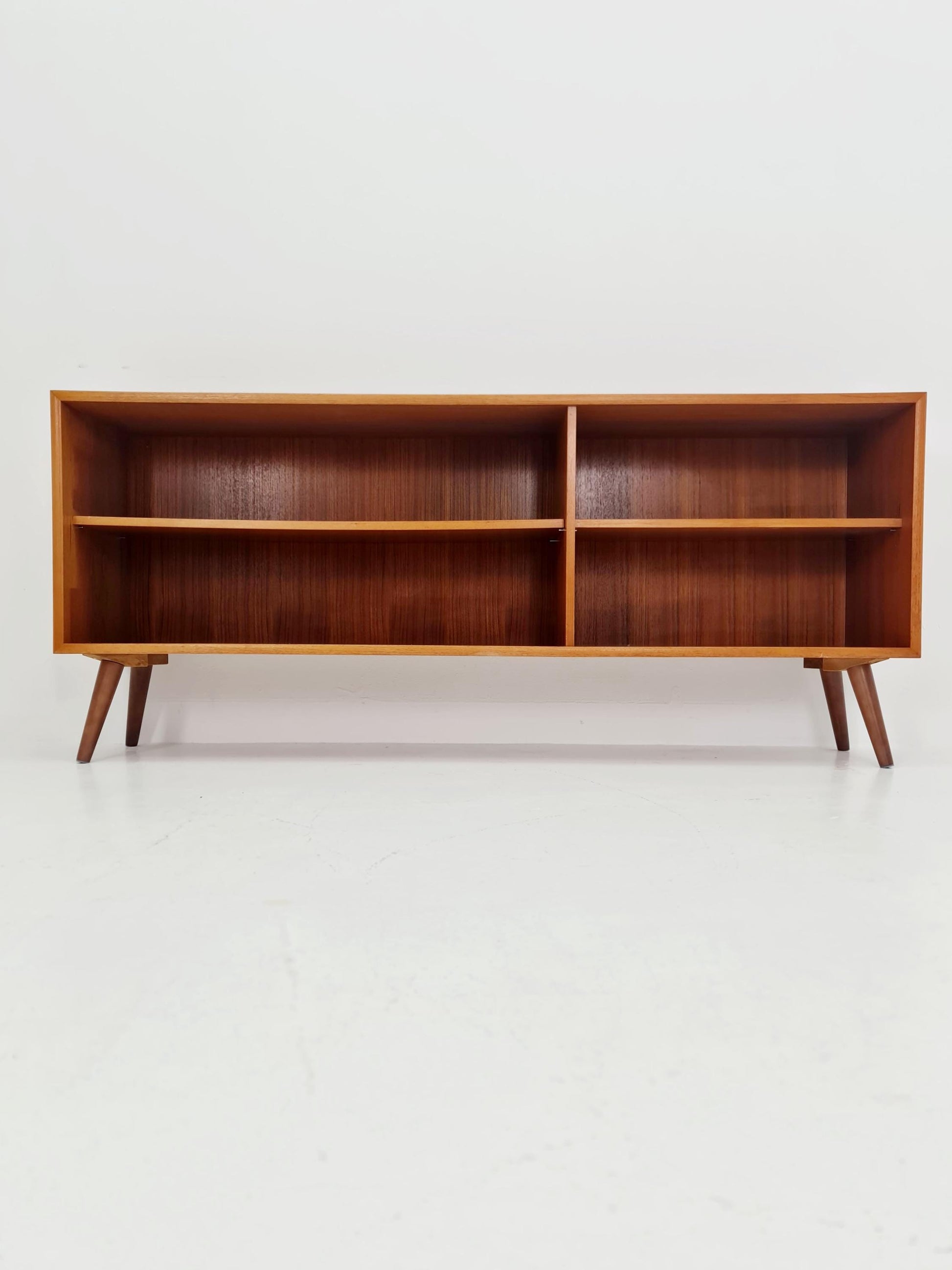 Midcentury vintage teak danish cabinet book case, 1960s