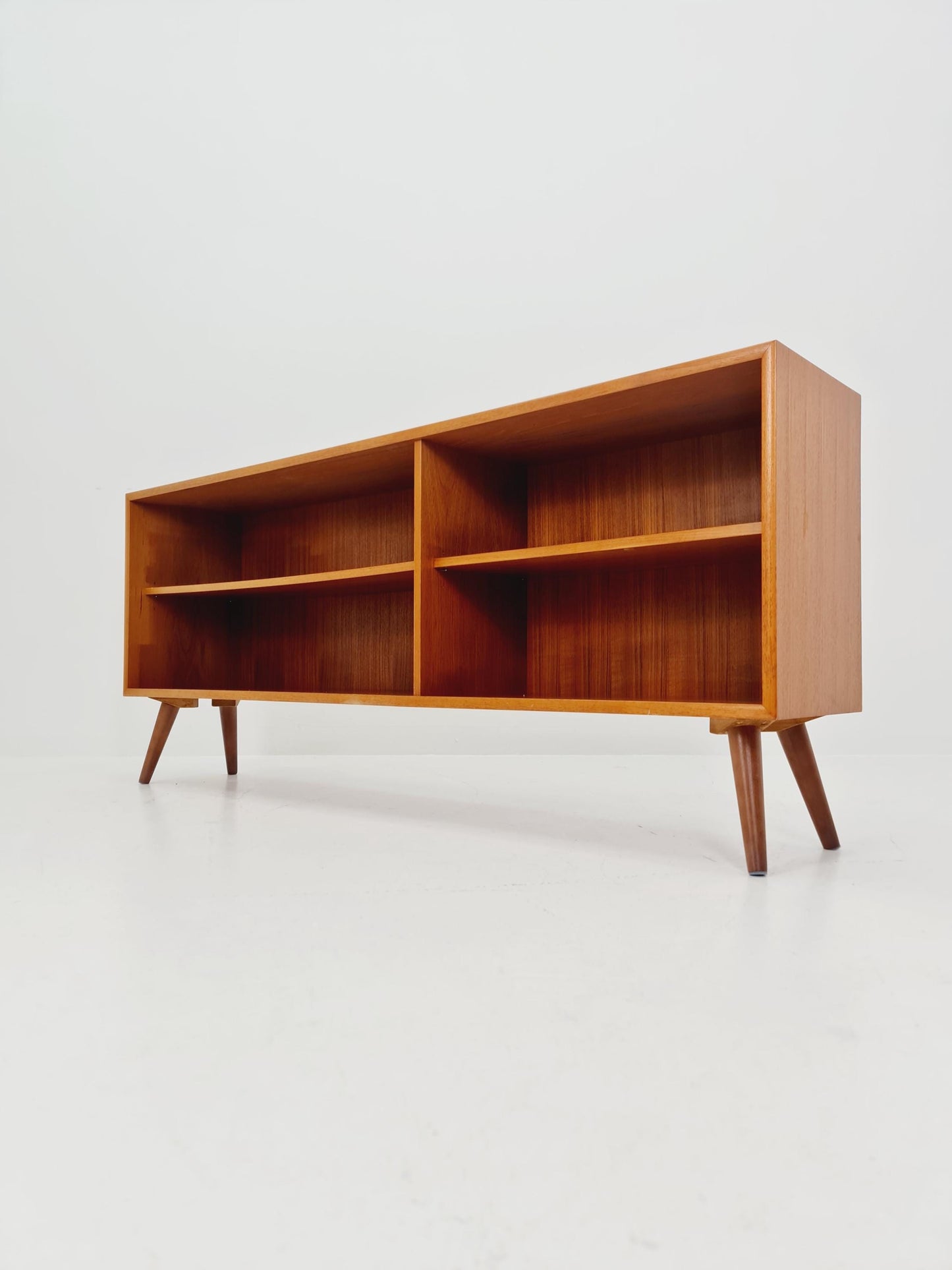 Midcentury vintage teak danish cabinet book case, 1960s
