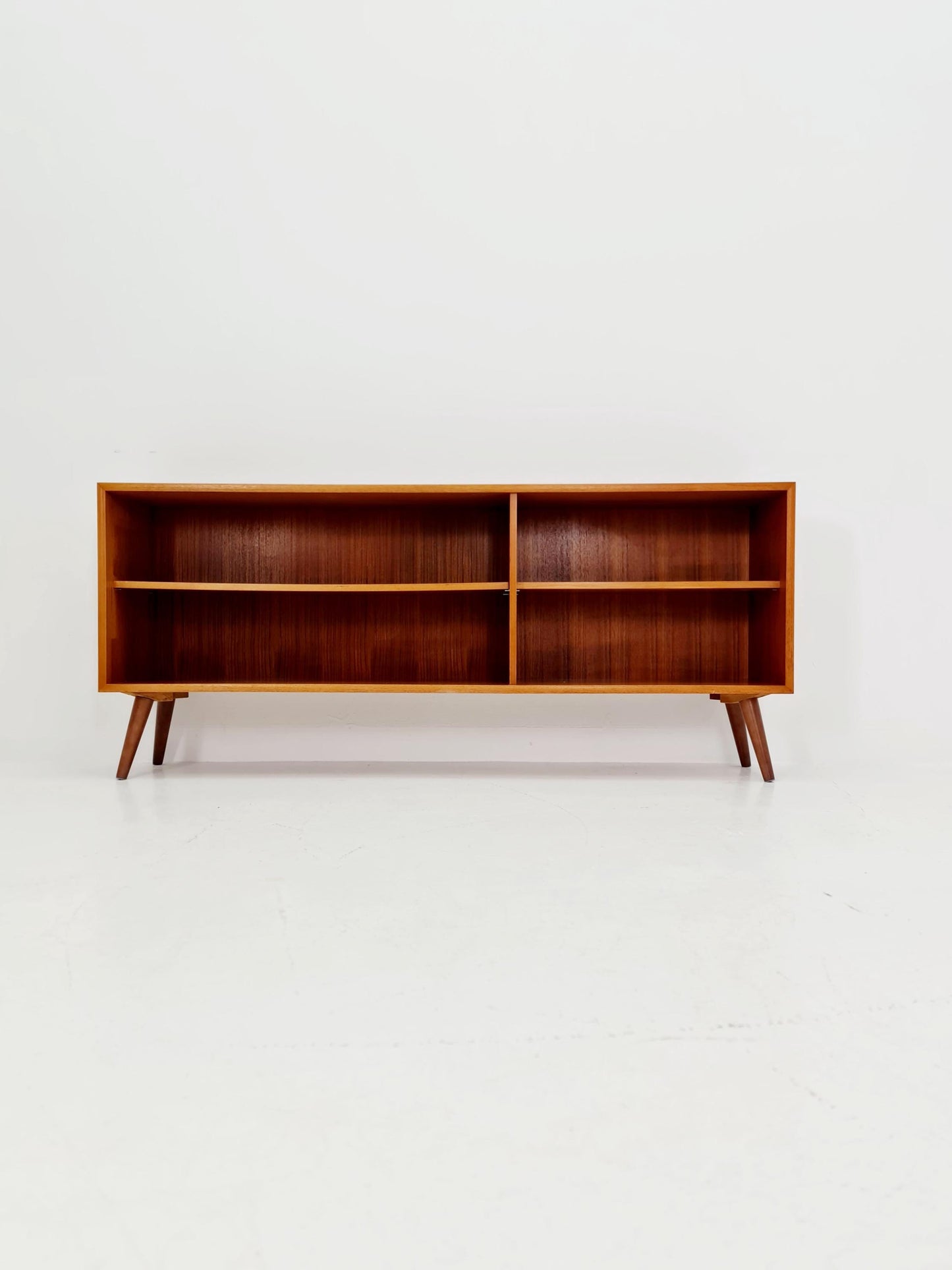 Midcentury vintage teak danish cabinet book case, 1960s