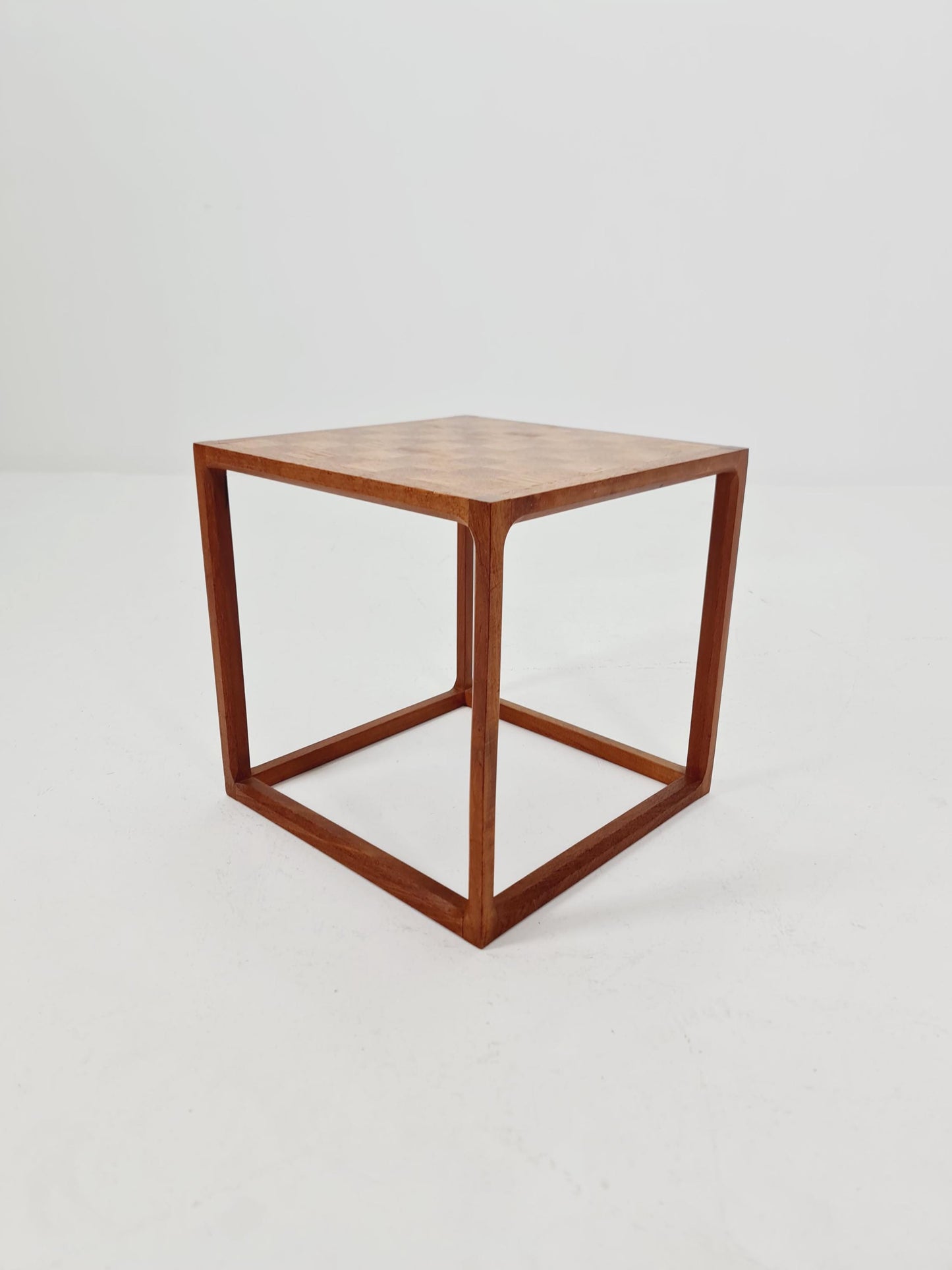 Midcentury Danish teak side table /cube chess by Kai kristiansen for Aksel kjersgaard 1960s