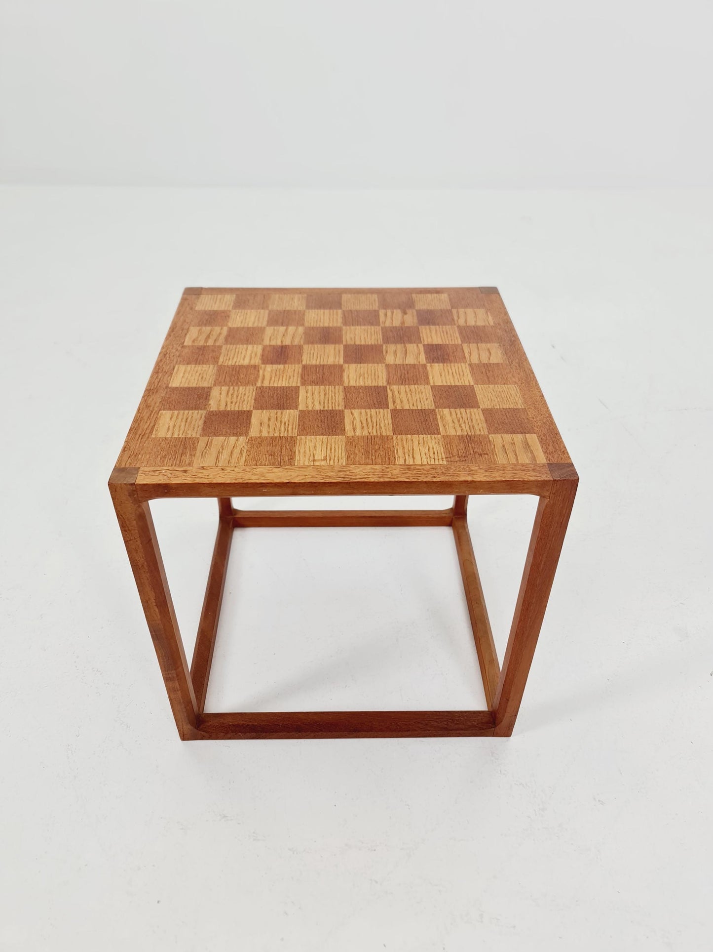 Midcentury Danish teak side table /cube chess by Kai kristiansen for Aksel kjersgaard 1960s