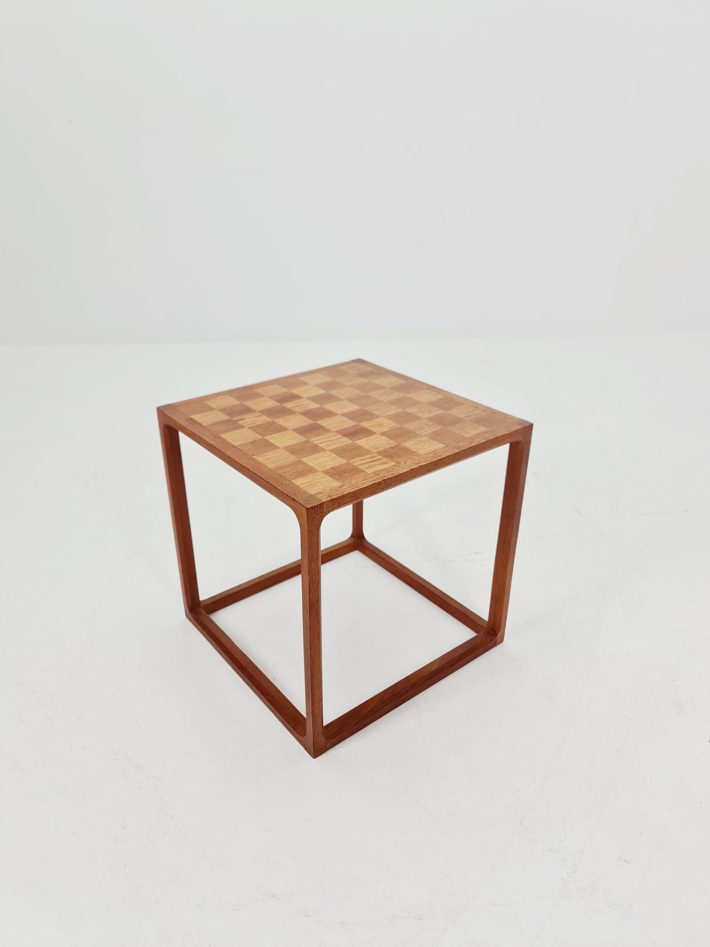 Midcentury Danish teak side table /cube chess by Kai kristiansen for Aksel kjersgaard 1960s