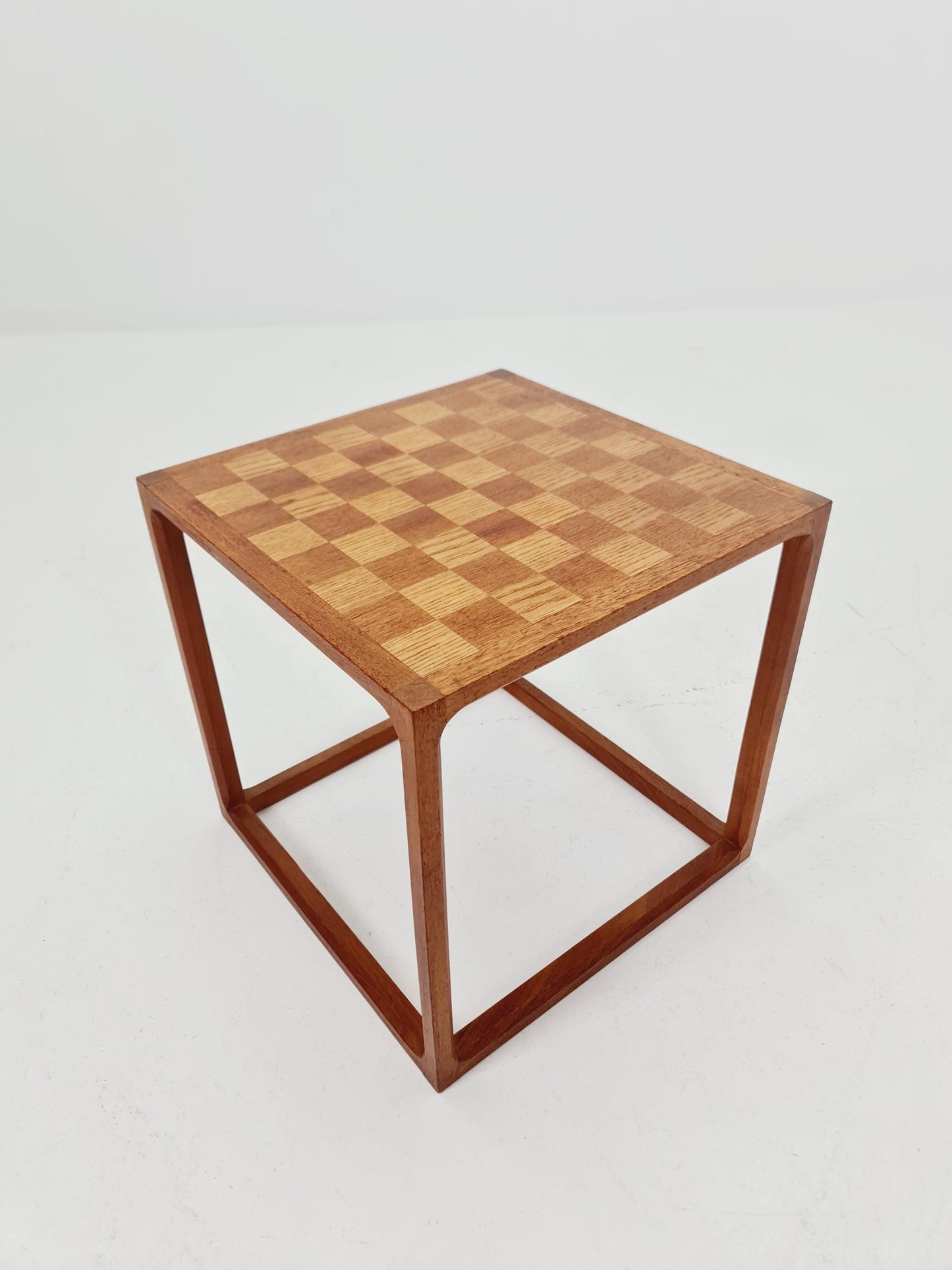 Midcentury Danish teak side table /cube chess by Kai kristiansen for Aksel kjersgaard 1960s