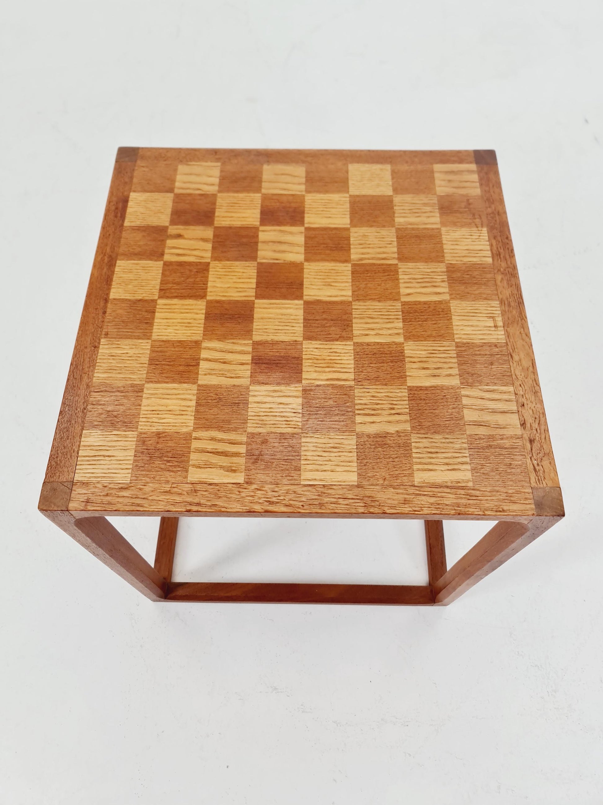 Midcentury Danish teak side table /cube chess by Kai kristiansen for Aksel kjersgaard 1960s