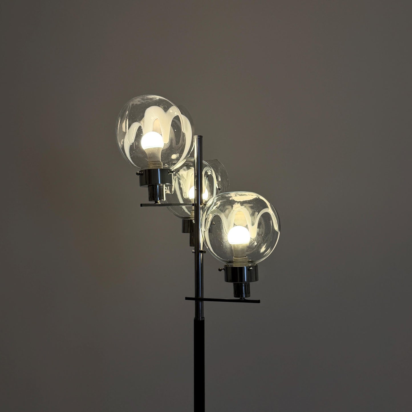Mid Century Italian 3-Light Floor Lamp by Gaetano Sciolari for Mazzega, 1970s