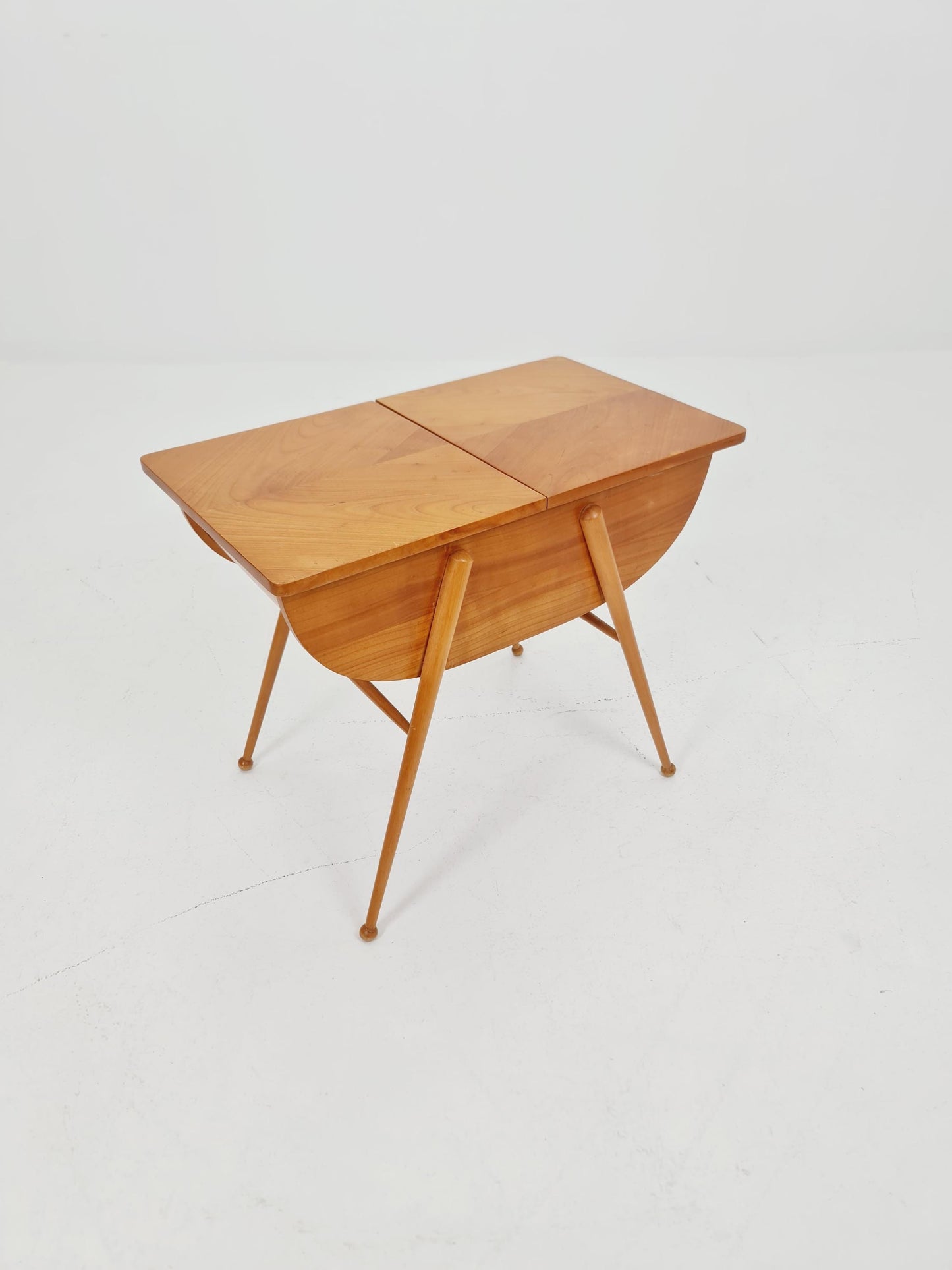 Rare Vintage Ash wood sweing table/ side table/nightstand cabinet, 1960s