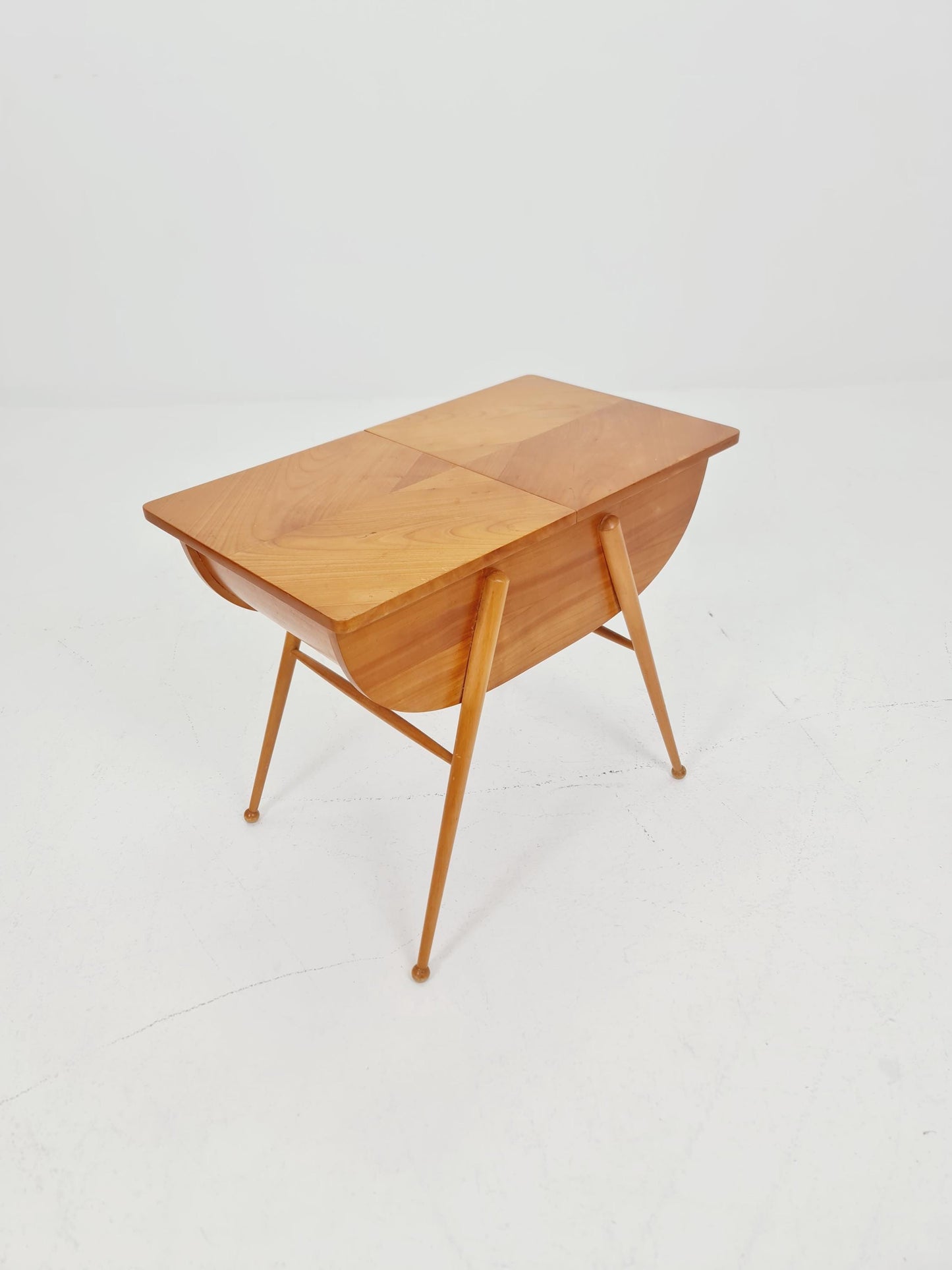 Rare Vintage Ash wood sweing table/ side table/nightstand cabinet, 1960s