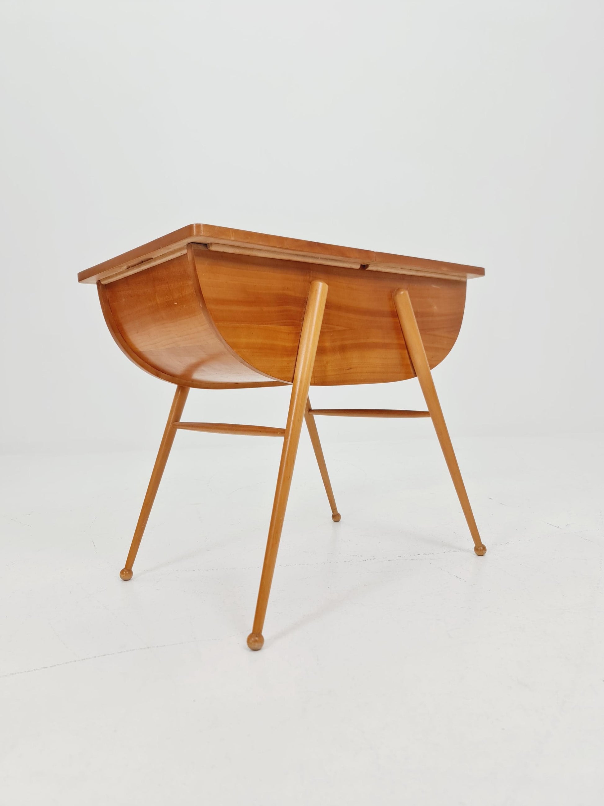 Rare Vintage Ash wood sweing table/ side table/nightstand cabinet, 1960s