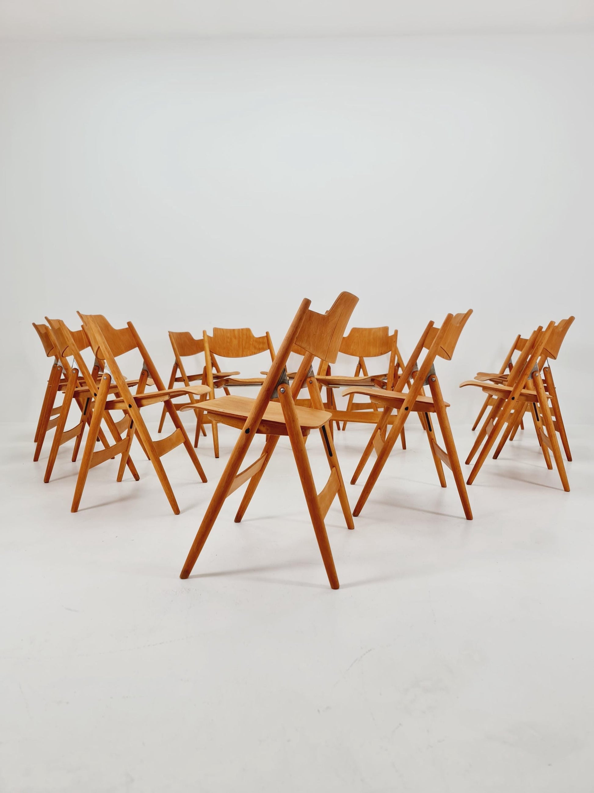 1of 16 Austrian folding chair model SE18 by Egon Eiermann for Wilde & Spieth, 1950s