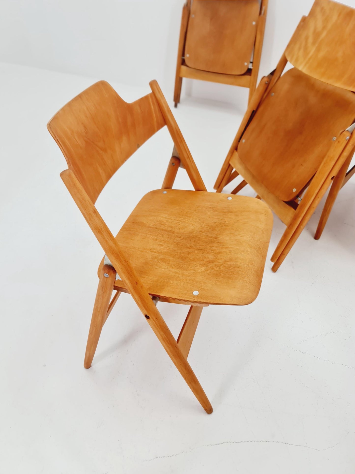 1of 16 Austrian folding chair model SE18 by Egon Eiermann for Wilde & Spieth, 1950s