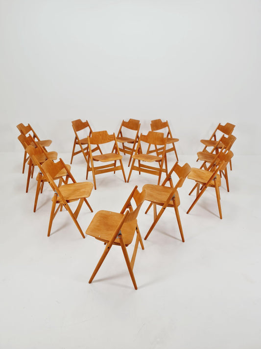 1of 16 Austrian folding chair model SE18 by Egon Eiermann for Wilde & Spieth, 1950s