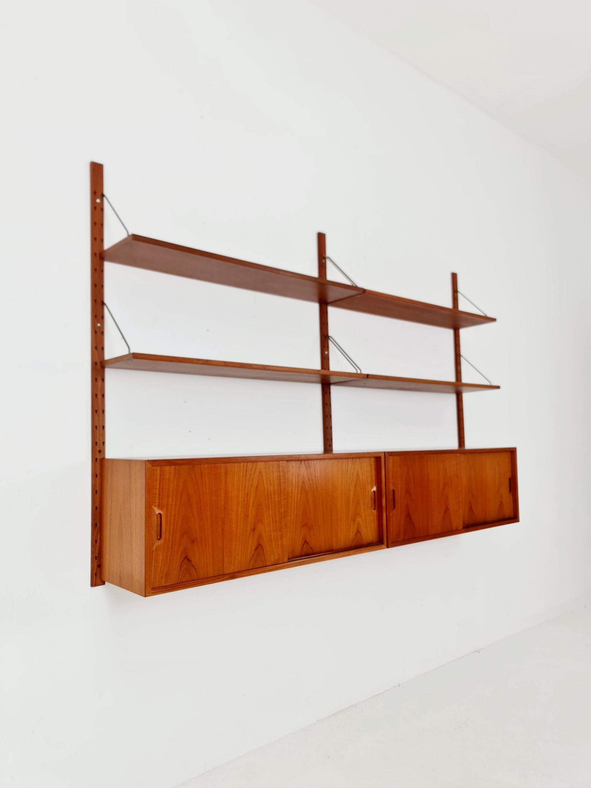 Rare Mid century Danish Teak Wall Unit 2 cabinet by Sven Ellekaer For Abert Hansen, Denmark, 1960s