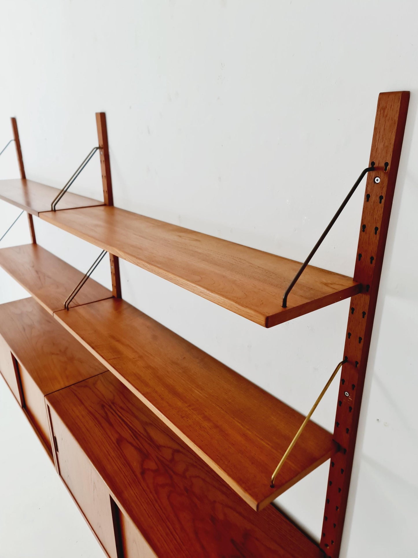 Rare Mid century Danish Teak Wall Unit 2 cabinet by Sven Ellekaer For Abert Hansen, Denmark, 1960s
