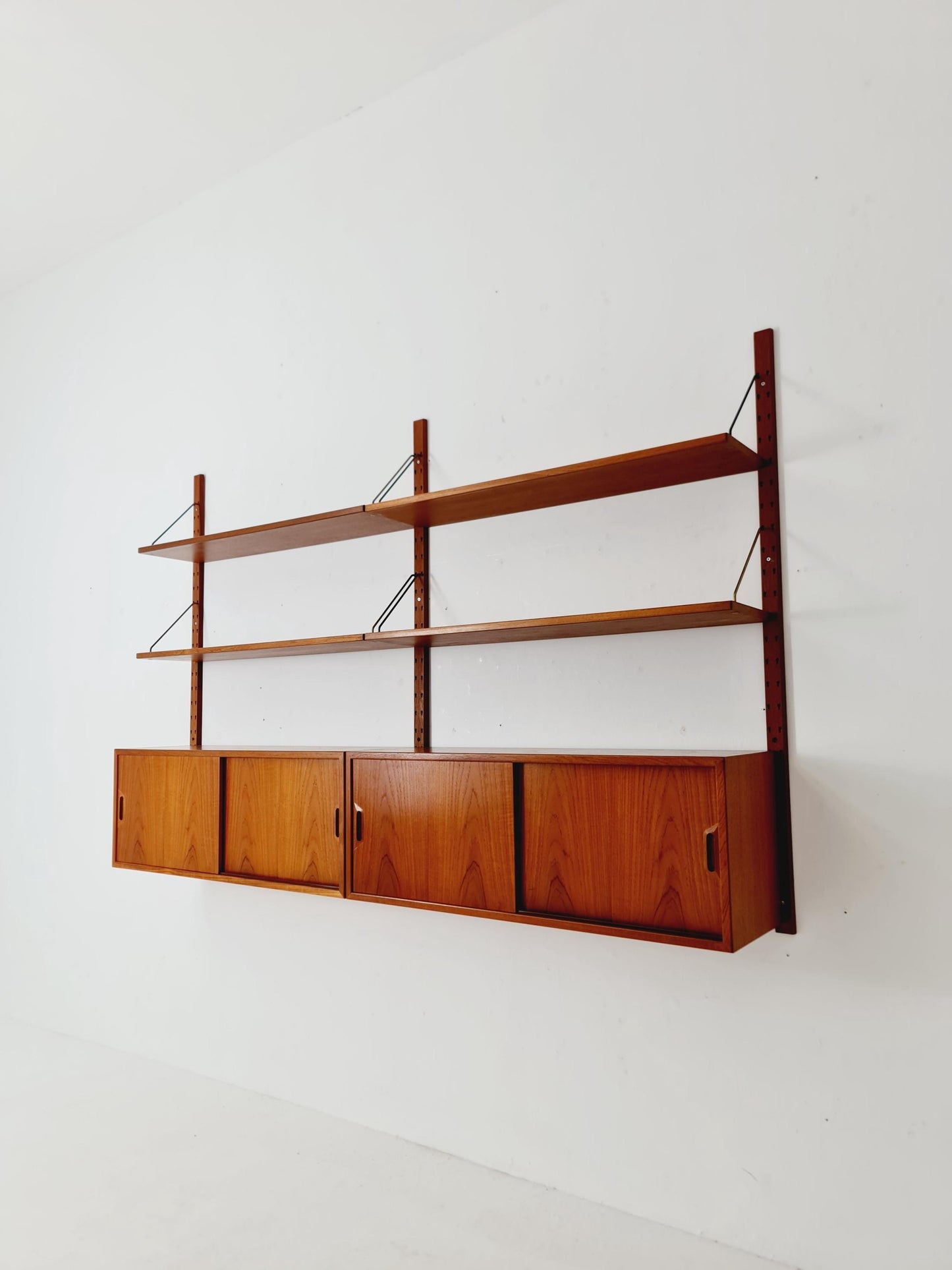 Rare Mid century Danish Teak Wall Unit 2 cabinet by Sven Ellekaer For Abert Hansen, Denmark, 1960s