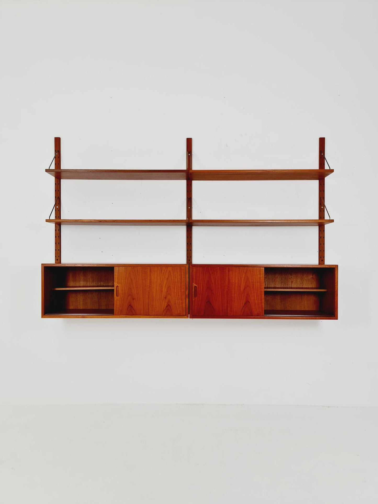 Rare Mid century Danish Teak Wall Unit 2 cabinet by Sven Ellekaer For Abert Hansen, Denmark, 1960s