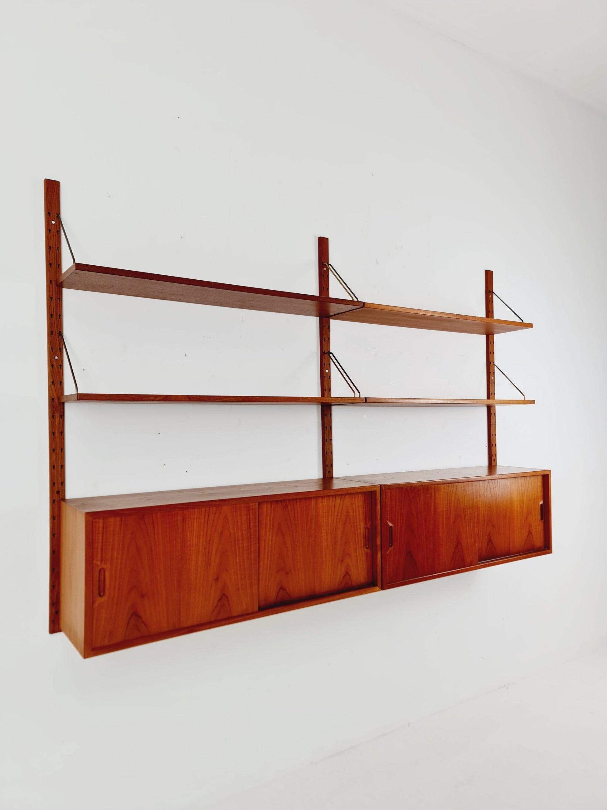 Rare Mid century Danish Teak Wall Unit 2 cabinet by Sven Ellekaer For Abert Hansen, Denmark, 1960s