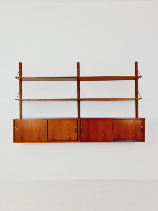 Rare Mid century Danish Teak Wall Unit 2 cabinet by Sven Ellekaer For Abert Hansen, Denmark, 1960s