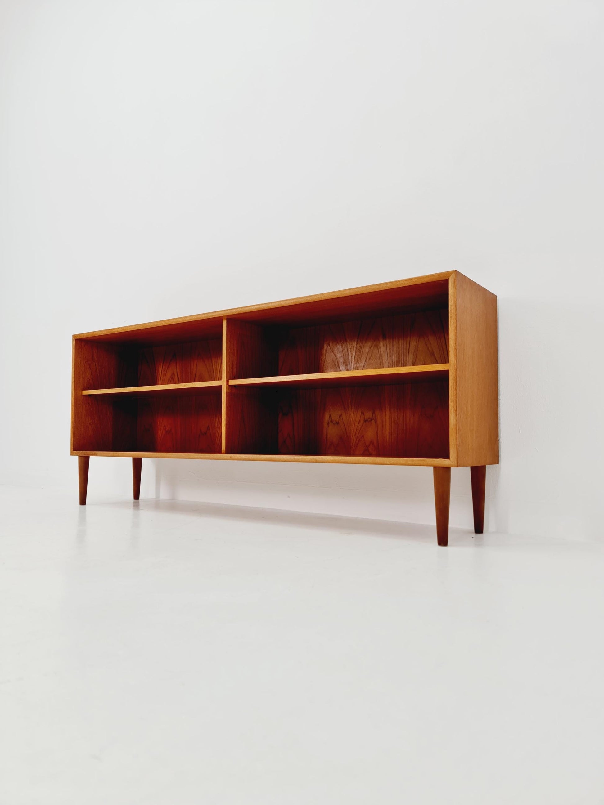 Midcentury vintage teak danish cabinet book case, 1960s