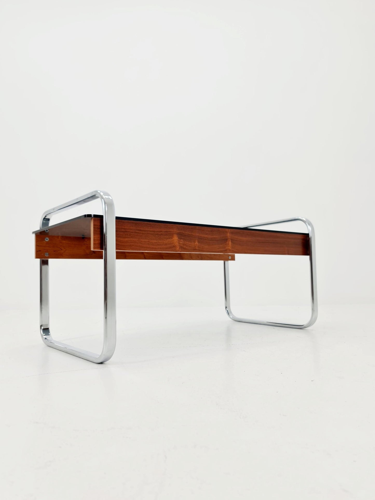 Rare vintage rosewood and smoked Glass coffe table by Peter Protzmann for Herman Miller 1970